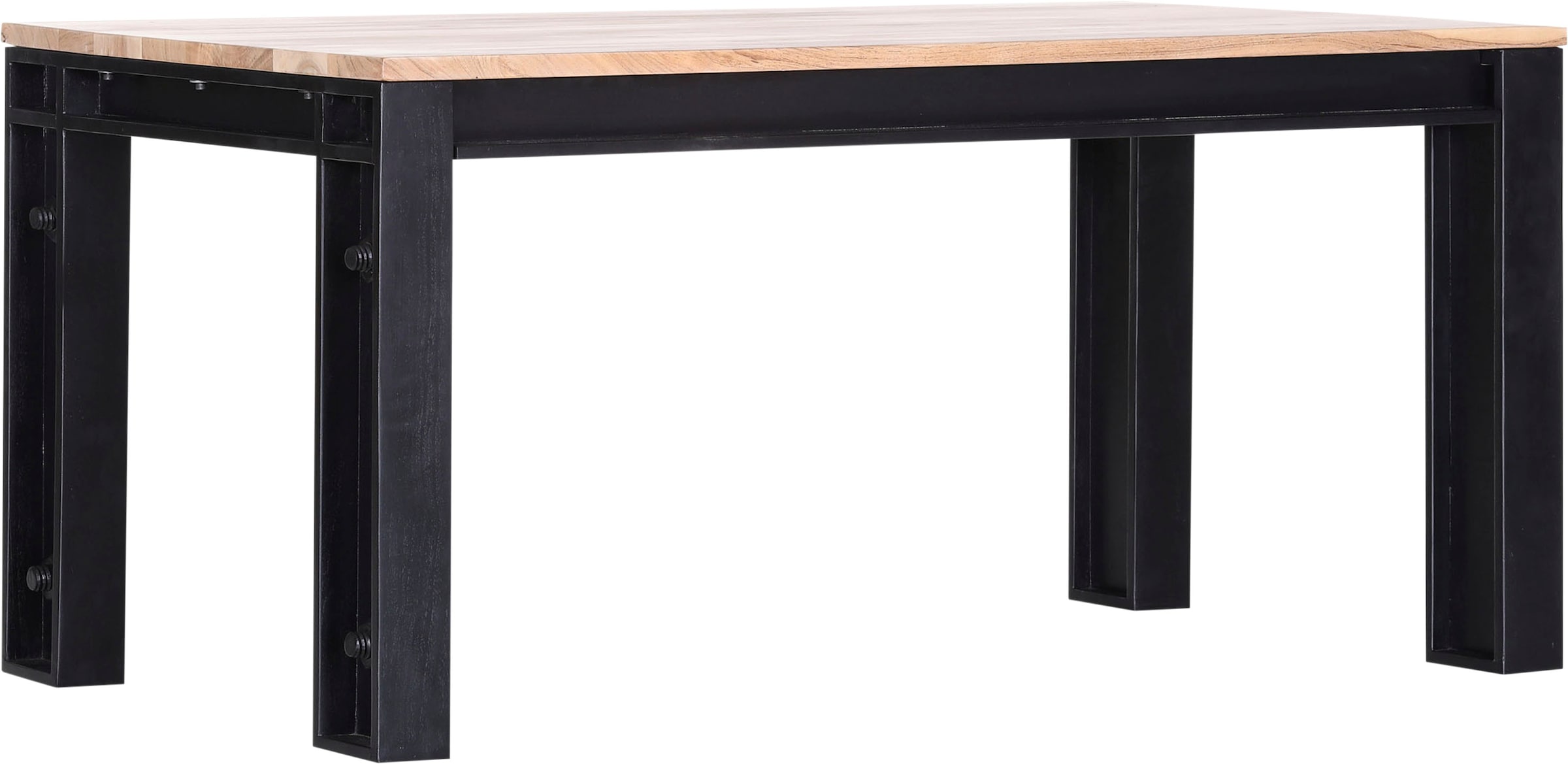 Gutmann Factory Esstisch "Building, Esszimmertisch 160 cm breit" Holztisch aus Akazie, massiv natur, im industrial Design