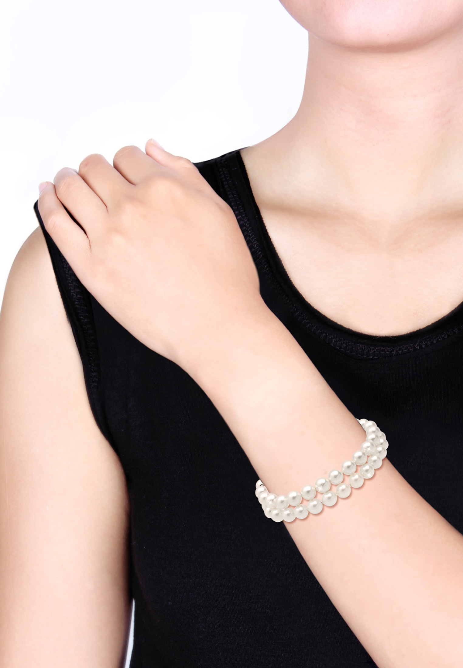 Elli Perlenarmband »Muschelkernperle 2-reihig 925 Sterling Silber«