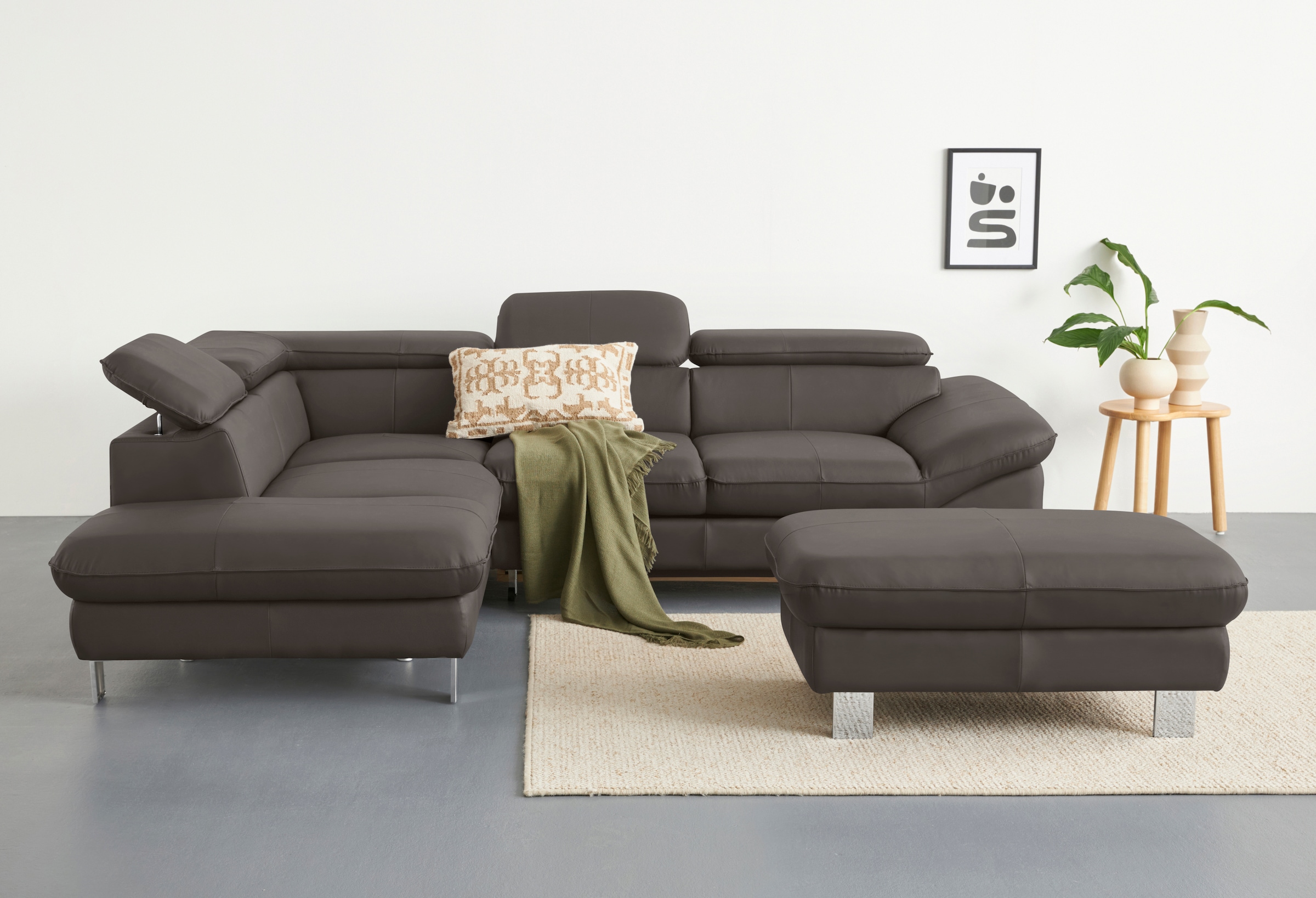 COTTA Ecksofa »Driver L-Form«, mit Kopfteilverstellung, wahlweise mit Bettfunktion & Bettkasten