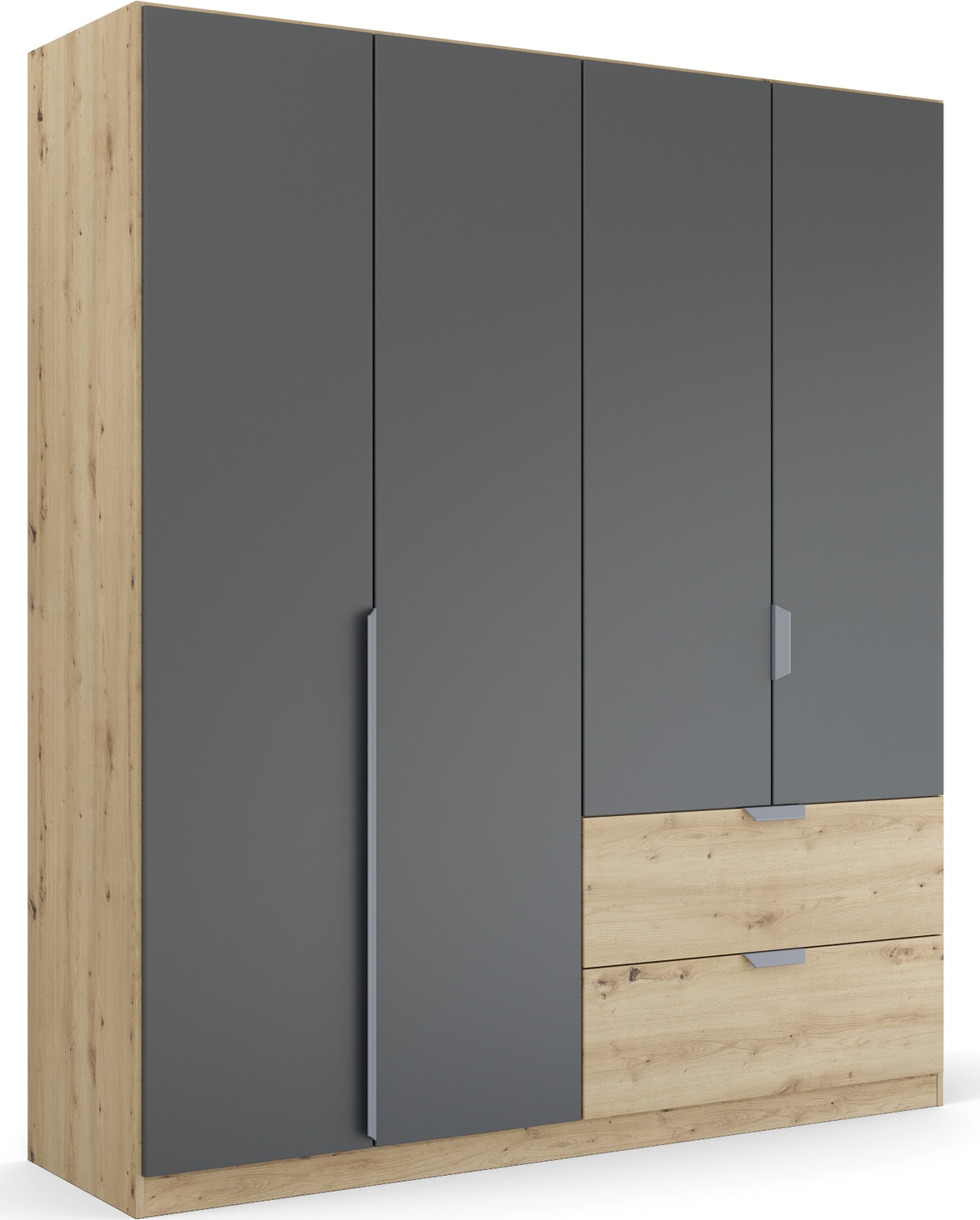 rauch Drehtürenschrank "Kleiderschrank Schrank Garderobe Ankleide DARK&WOOD BY QUADRA SPIN" Breiten: 181/226/271 cm, Höhe 210 cm, im Industrial Style mit Metallgriffstangen