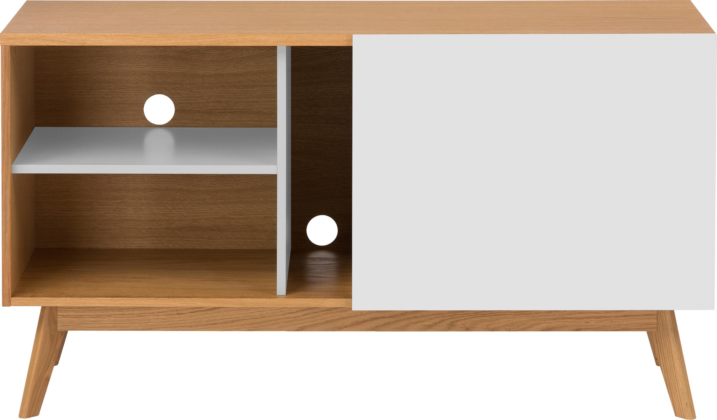 Woodman Sideboard »Hilla«, Breite 130 cm, im angesagten skandinavischen Look, Fußrahmen aus Eiche