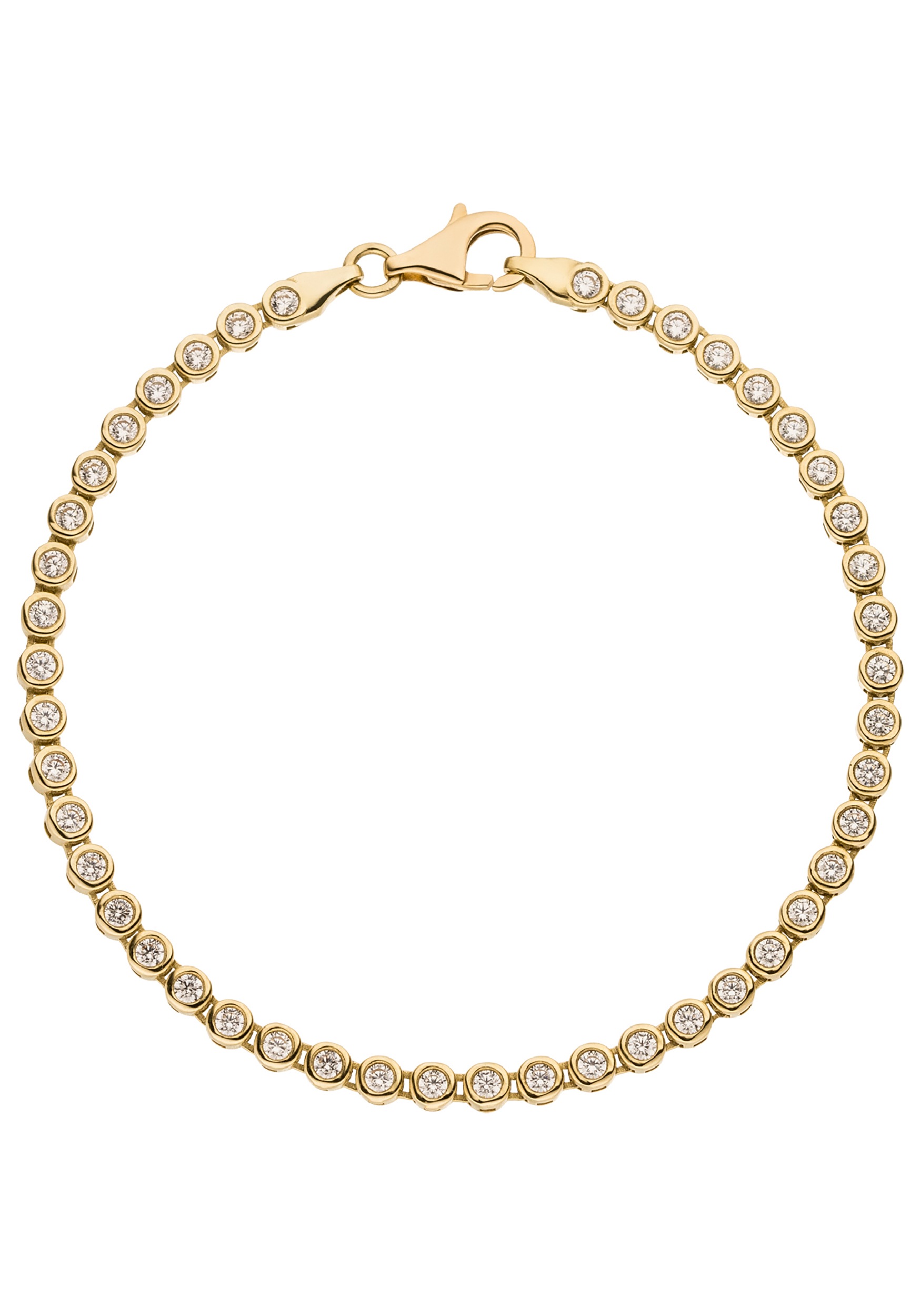 JOBO Damen Goldarmband "Armband Tennisarmband 19 cm", 19cm, Gelbgold 333, gold, Gelbgold 333, Armbänder, 333 Gold mit 45 Zirkonia