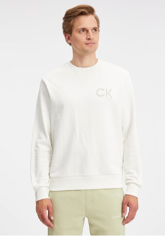 Calvin Klein Sweater »STRIPED CHEST LOGO SWEATSHIRT«, aus reiner Baumwolle kaufen