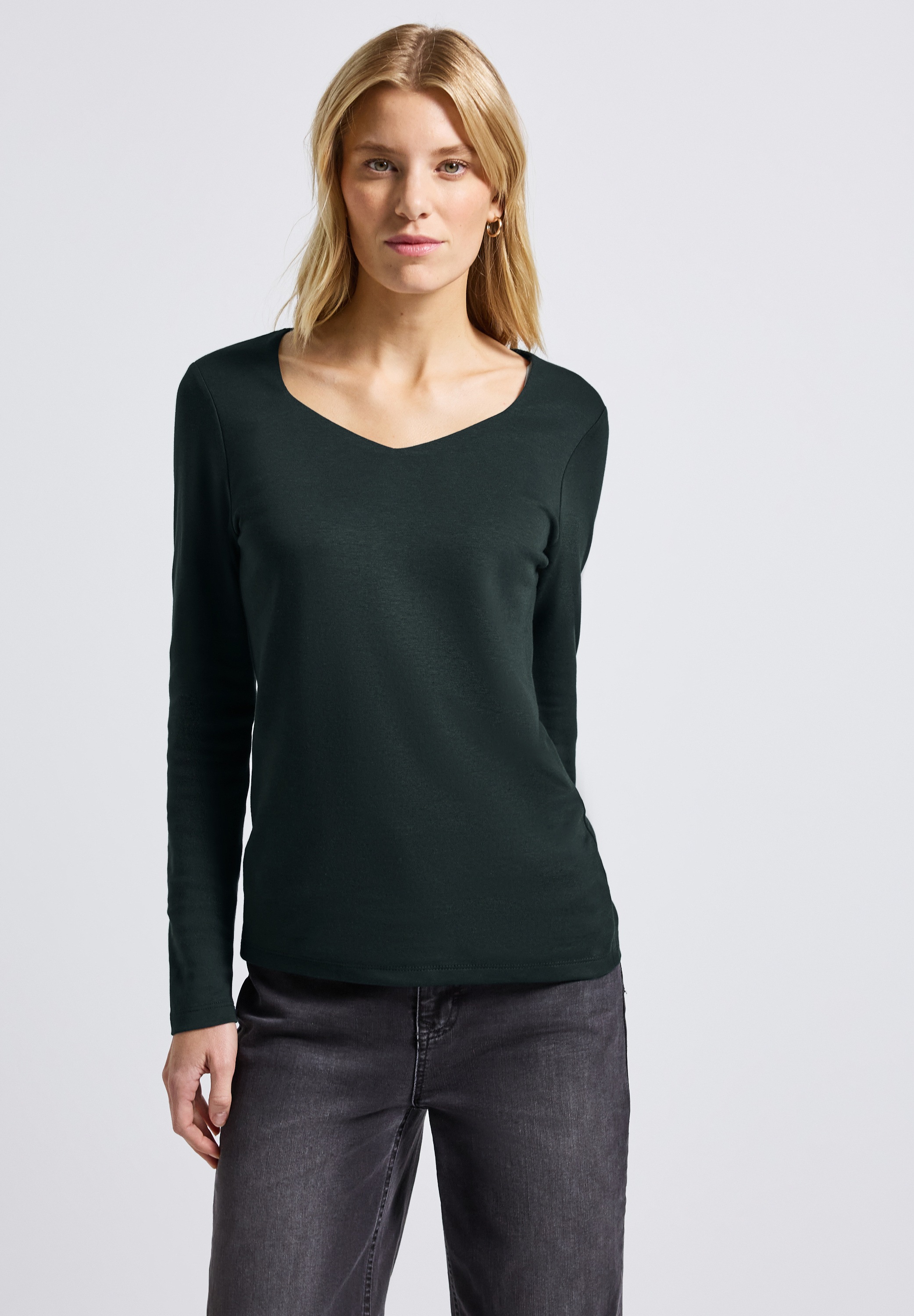 STREET ONE Langarmshirt, im soften Baumwoll-Mix günstig online kaufen