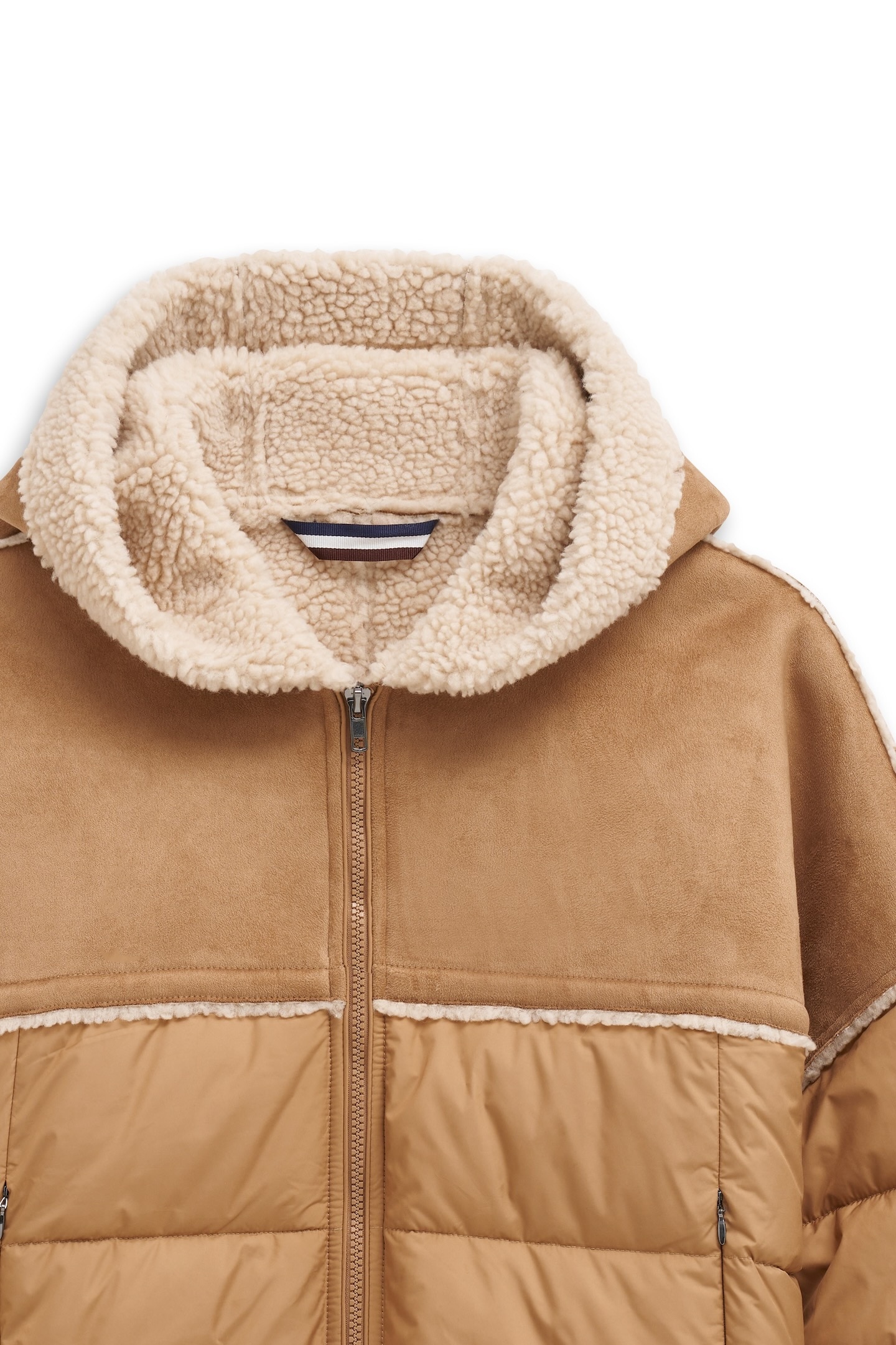 bugatti Langjacke »Regular Fit«, mit Kapuze, mit Kapuze und Kunstfell