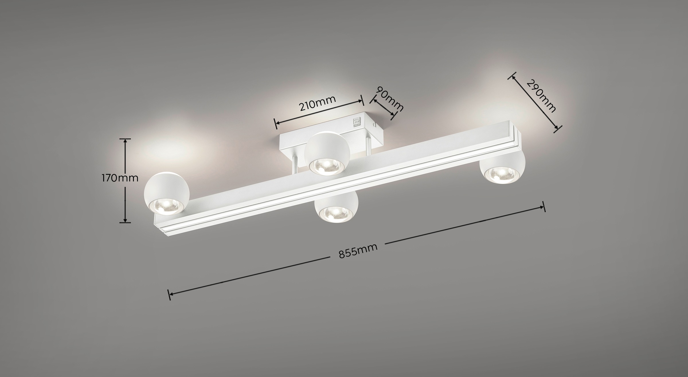 Musterring LED Deckenleuchte »CANNON, 4-flammige LED Deckenlampe 36W 4150Lumen 2300-4000K CCT« LED-Board 1 Stk. Farbwechsler | warmweiß - kaltweiß mit Fernbedienung, ausziehbar, schwenkbare Lichtkegel, dimmbar Memory