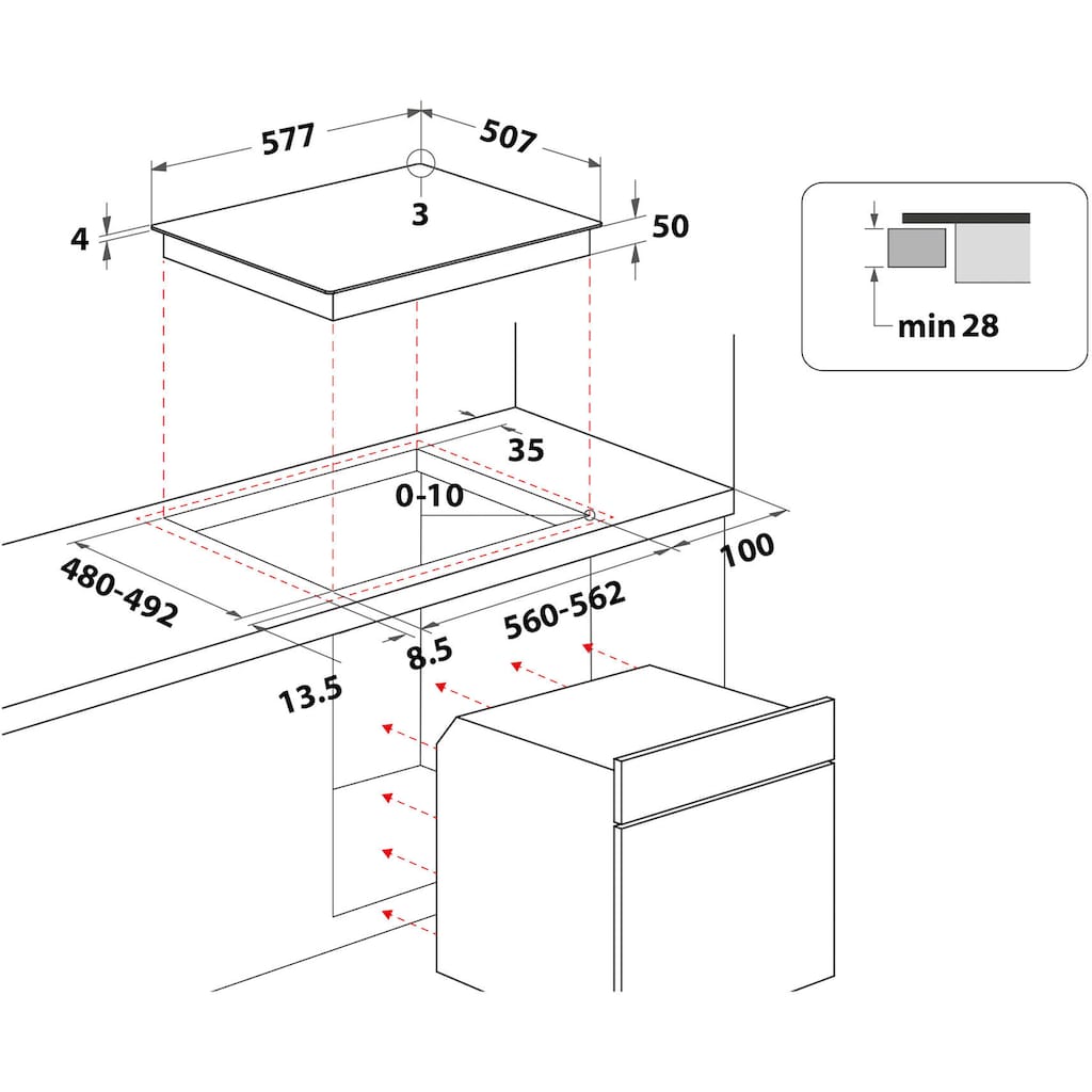 BAUKNECHT Flex-Induktions-Herd-Set »HEKO LIMBO FLEXI«, HIS5 EI8VS3 ES, mit Teilauszug