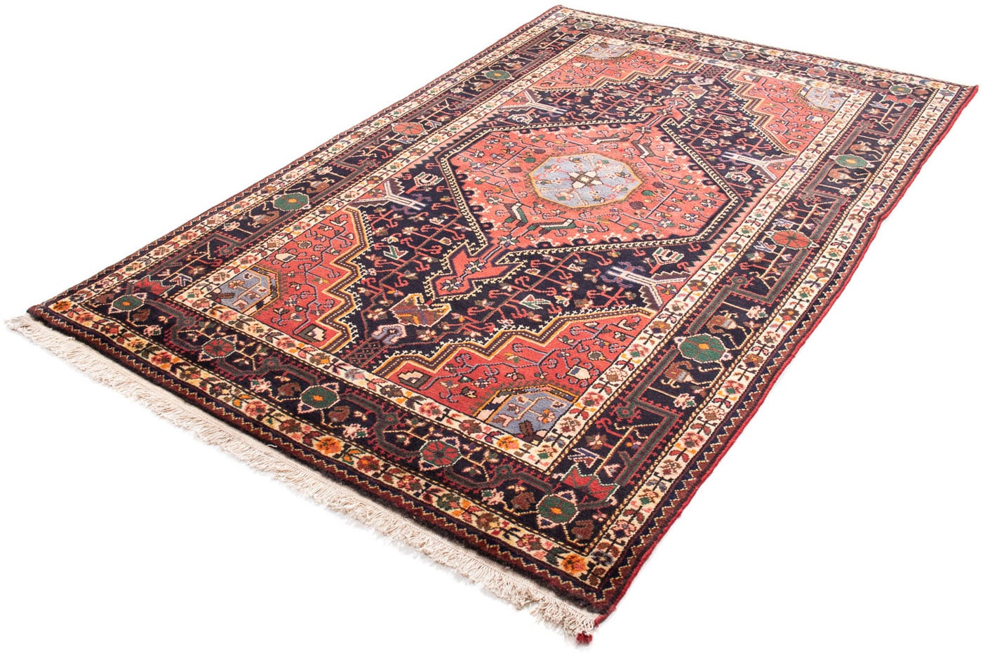 morgenland Orientteppich "Perser - Nomadic - 226 x 139 cm - rot", rechteckig, 10 mm Höhe, Wohnzimmer, Handgeknüpft, Einz