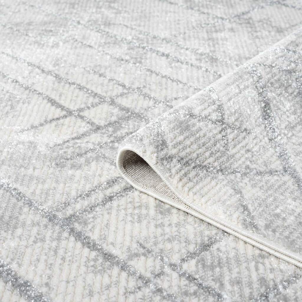 Teppich CARPET CITY "ANTIK245", grau, H:10mm Ø:200cm, Polyester, Teppiche, Teppich, Kurzflor, 3D-Optik, Klassisch-Modern für Wohnzimmer, Schlafzimmer 3