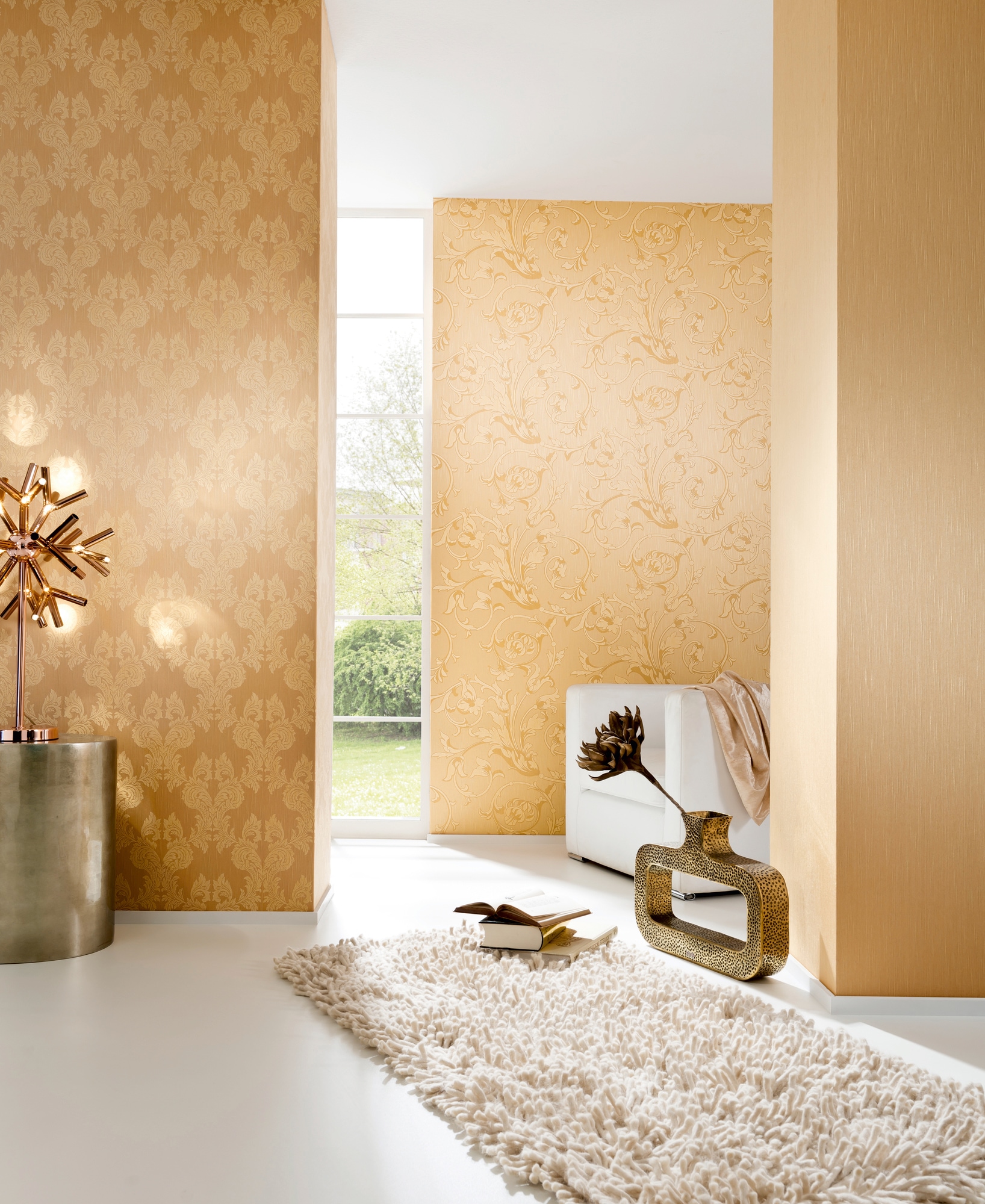 Architects Paper Textiltapete »Tessuto« Barock | floral | gemustert samtig Tapete Barock Tapeten Wohnzimmer Schlafzimmer Küche modern Design Büro