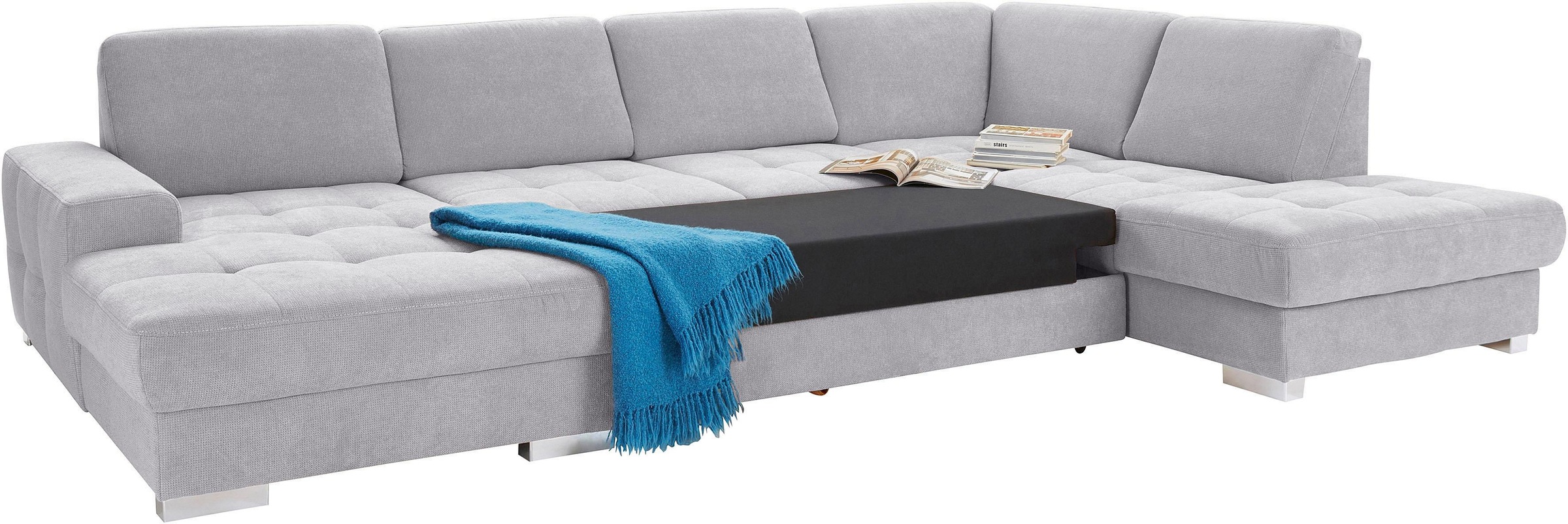 sit&more Wohnlandschaft »Santorini U-Form«, mit Federkern und Sitztiefenverstellung, wahlweise mit Bettfunktion