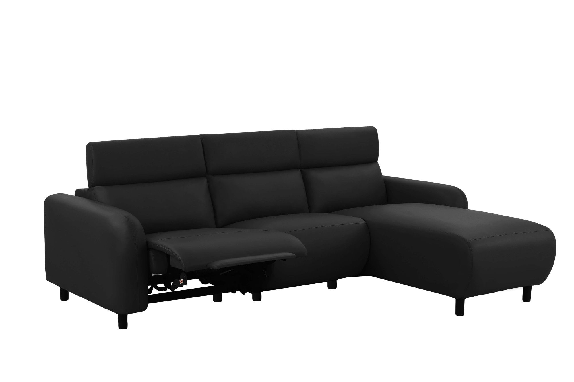Home affaire Ecksofa »SKAANE Kunstleder, L-Form, 274 cm, manuelle u. elektrische Funktion,«, rundes Design, Kopfteilverstellung, Federkernpolsterung