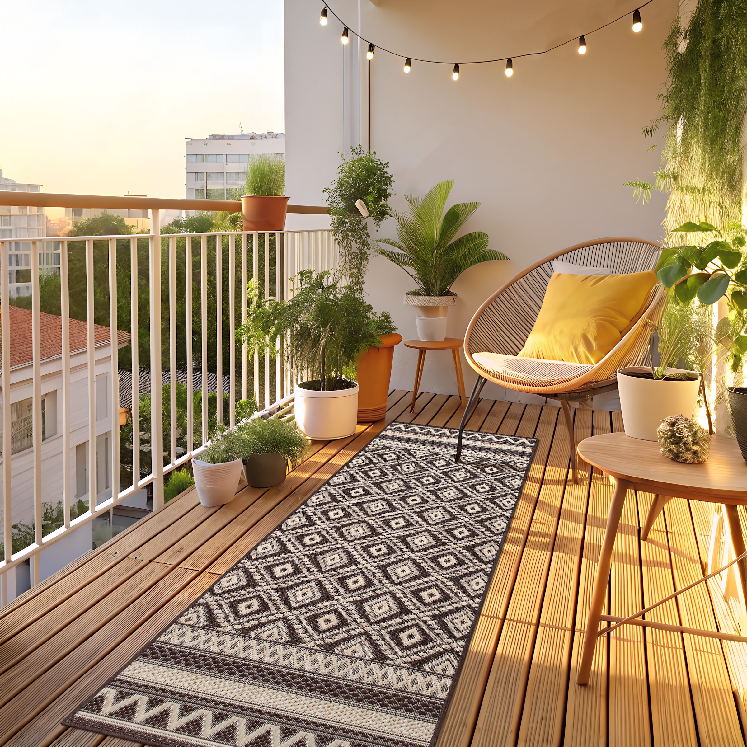 my home Teppich »Toronto auch als Läufer erhältlich«, rechteckig, 3 mm Höhe, In- und Outdoor geeignet, Sisal-Optik, Wetterfest & UV-beständig, Boho