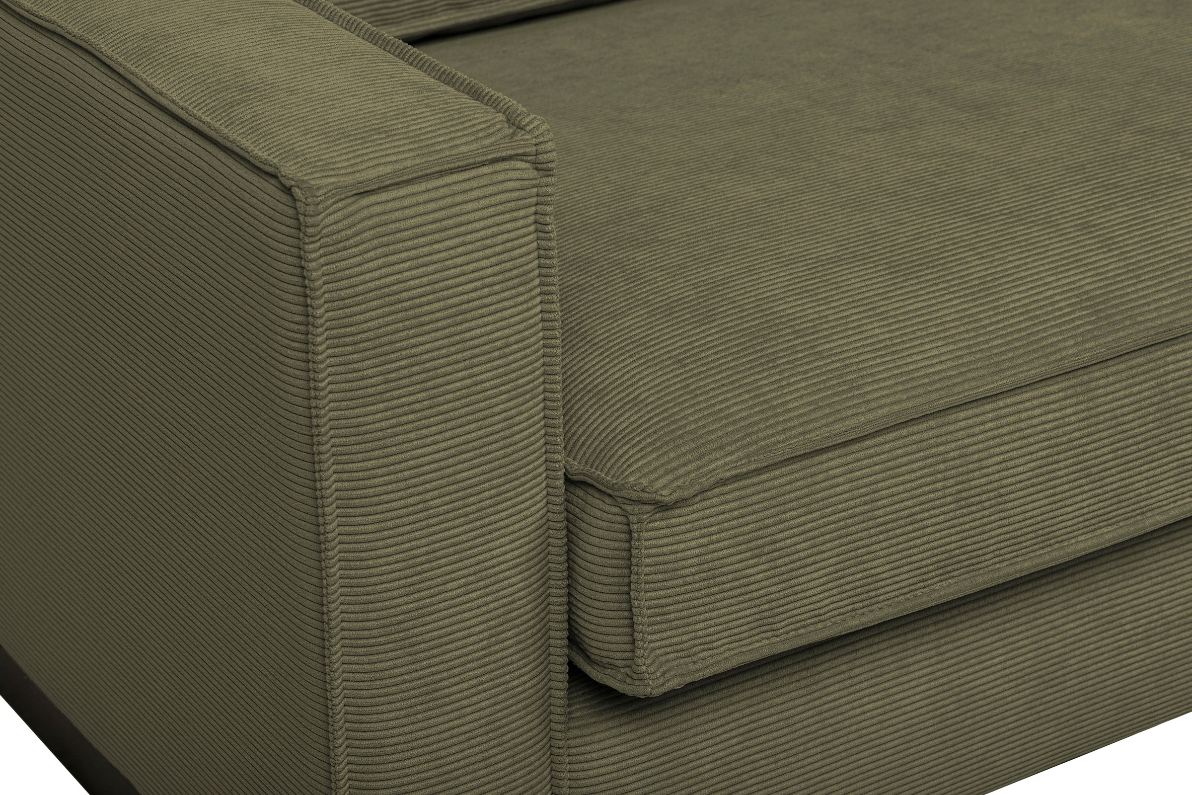 Places of Style Ecksofa »Pinto, 290 cm, Ottomane links / rechts«, Cord, Feincord, Luxus-Microfaser Leder und Chenille
