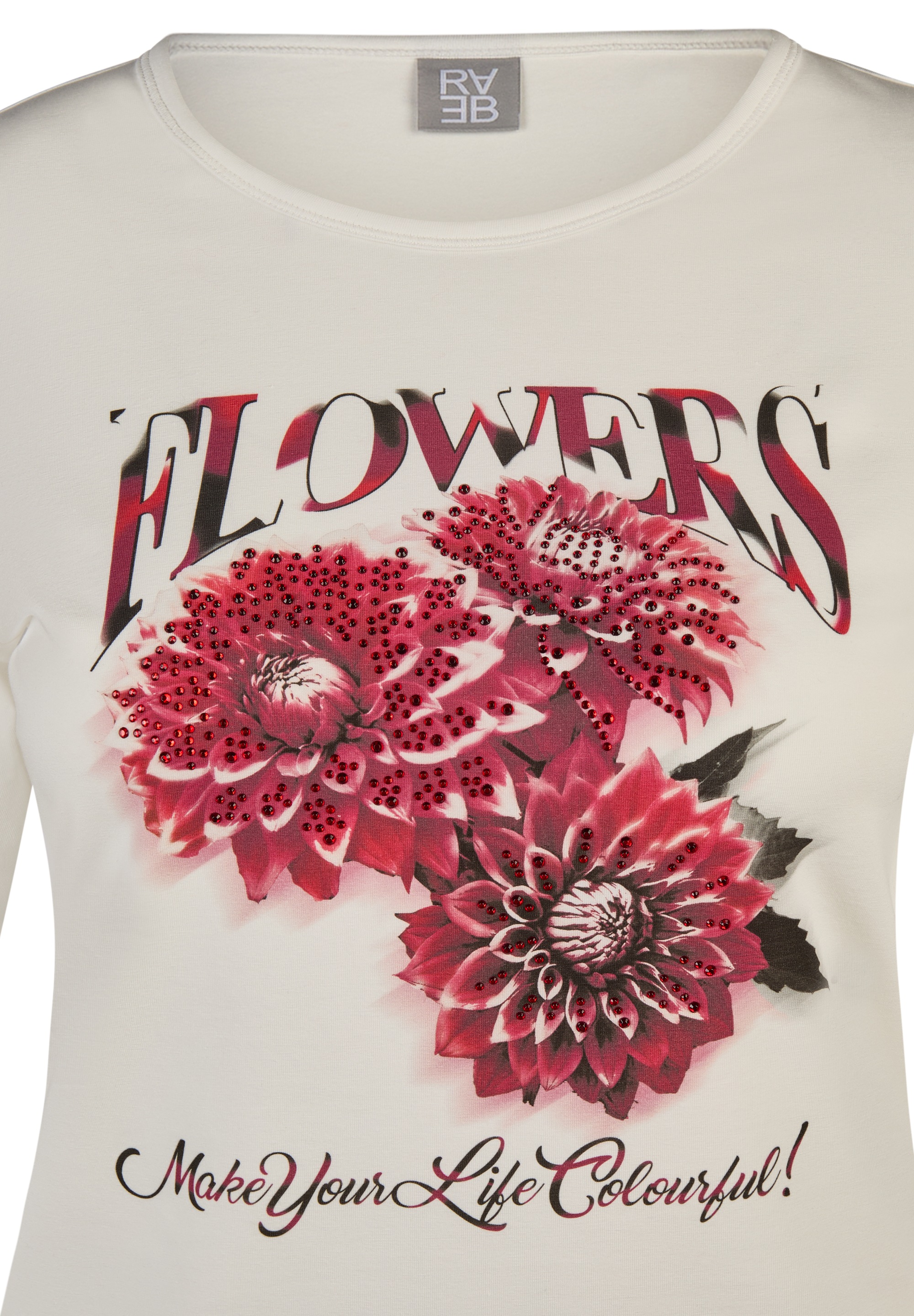 Thumbnail - Rabe 3/4-Arm-Shirt mit Print und Glitzersteinen