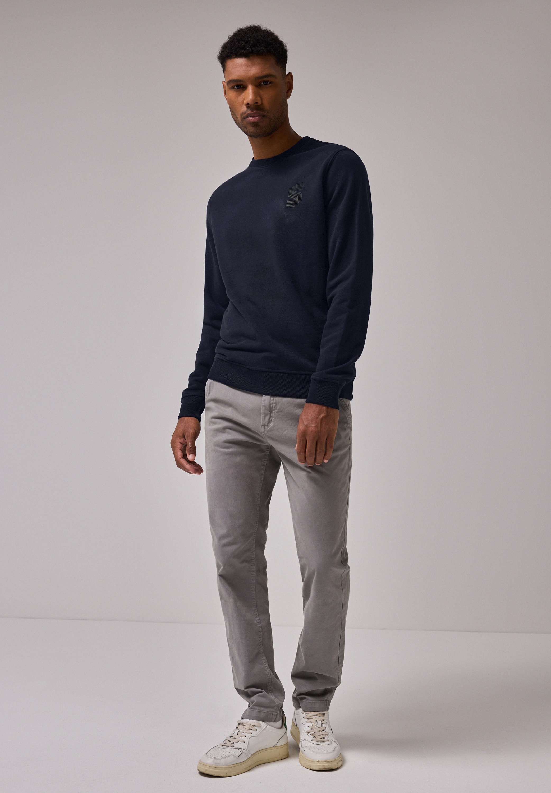 STREET ONE MEN Sweatshirt, mit Rundhalsausschnitt