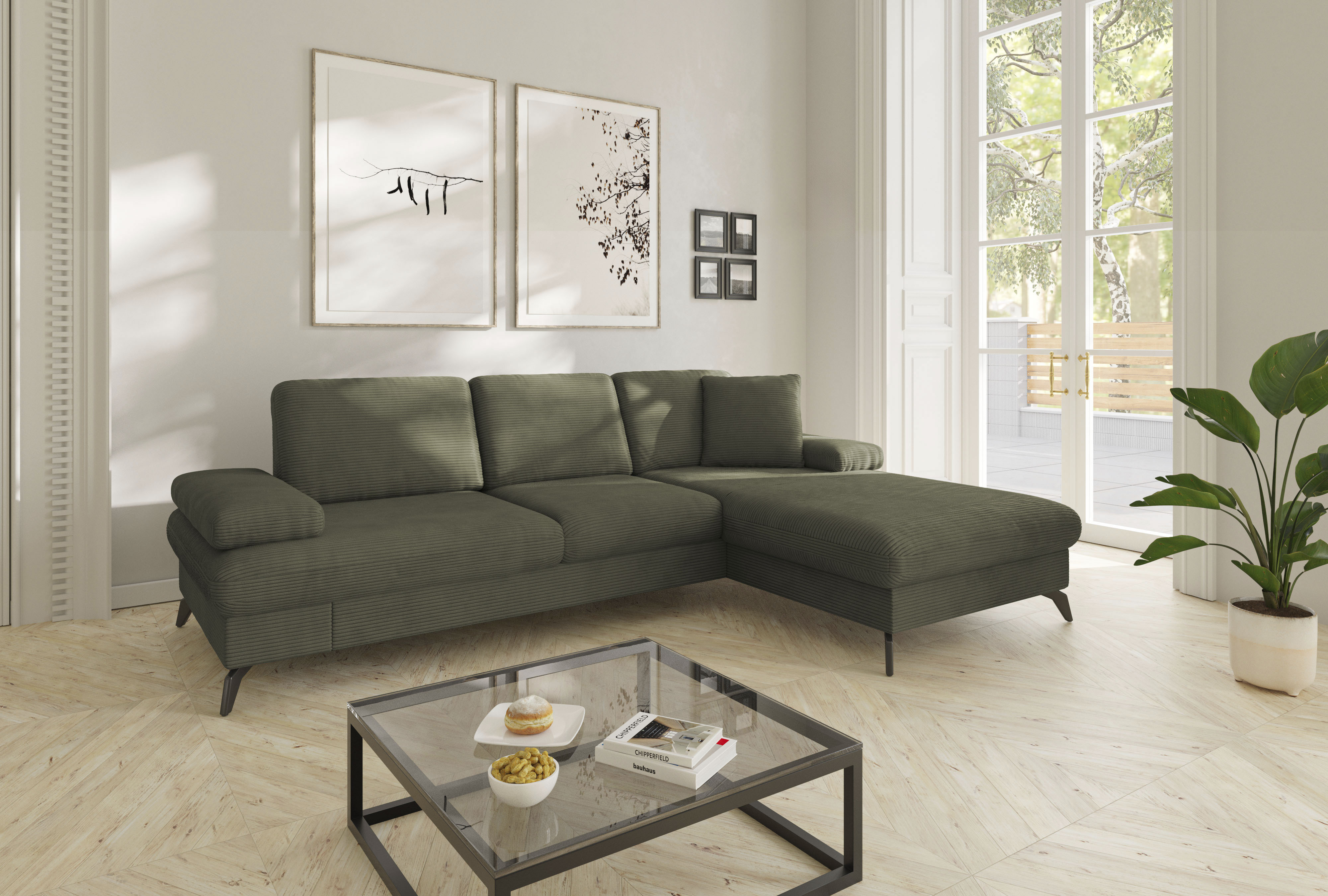 sit&more Ecksofa "Morris Jubi L-Form, B: 247 cm" mit Armteilfunktion & 1 Zierkissen, optional Schlaffunktion
