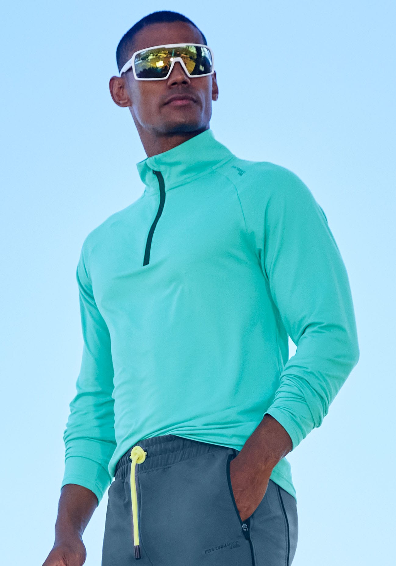 Le Jogger Performance Funktionsshirt mit Stehkragen und Reißverschluss