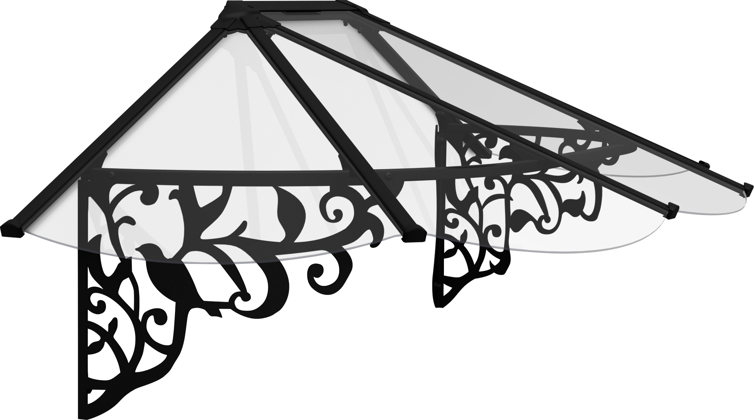 Vordach "Lily XL 2130", B/H/T: 216cm x 70cm x 88cm, Aluminiumschwarz, PALRAM - CANOPIA, Vordächer