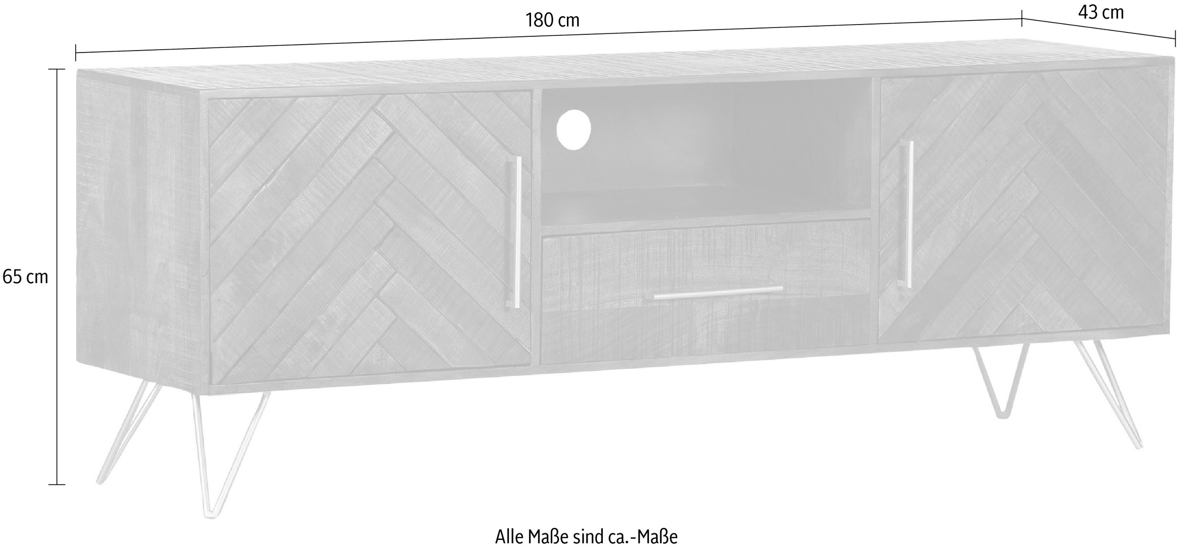 Gutmann Factory Lowboard »Herringbone«, Kommode, Breite 175 cm