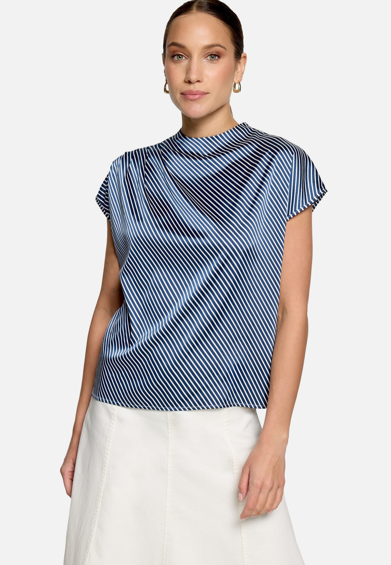 Zero Satinbluse »Damen mit Kragen«