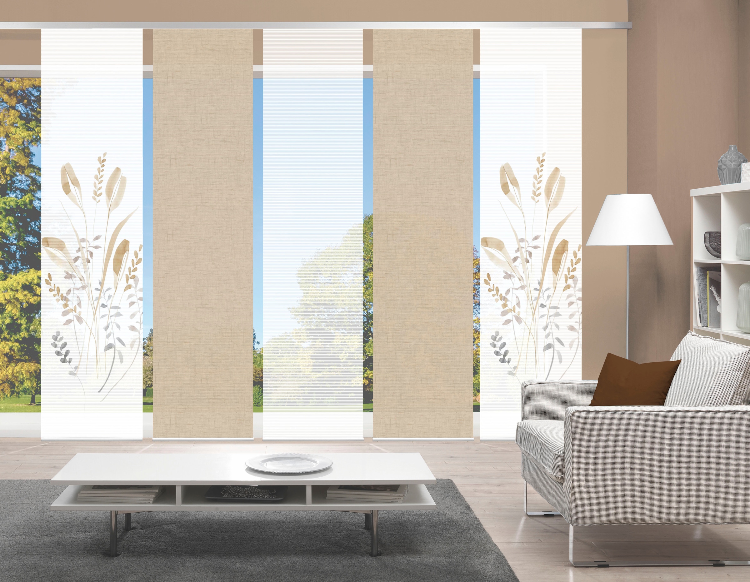 Vision S Schiebegardine "AYENE 5er SET" Paneelwagen 5 Stk. tlg. Schiebevorh günstig online kaufen