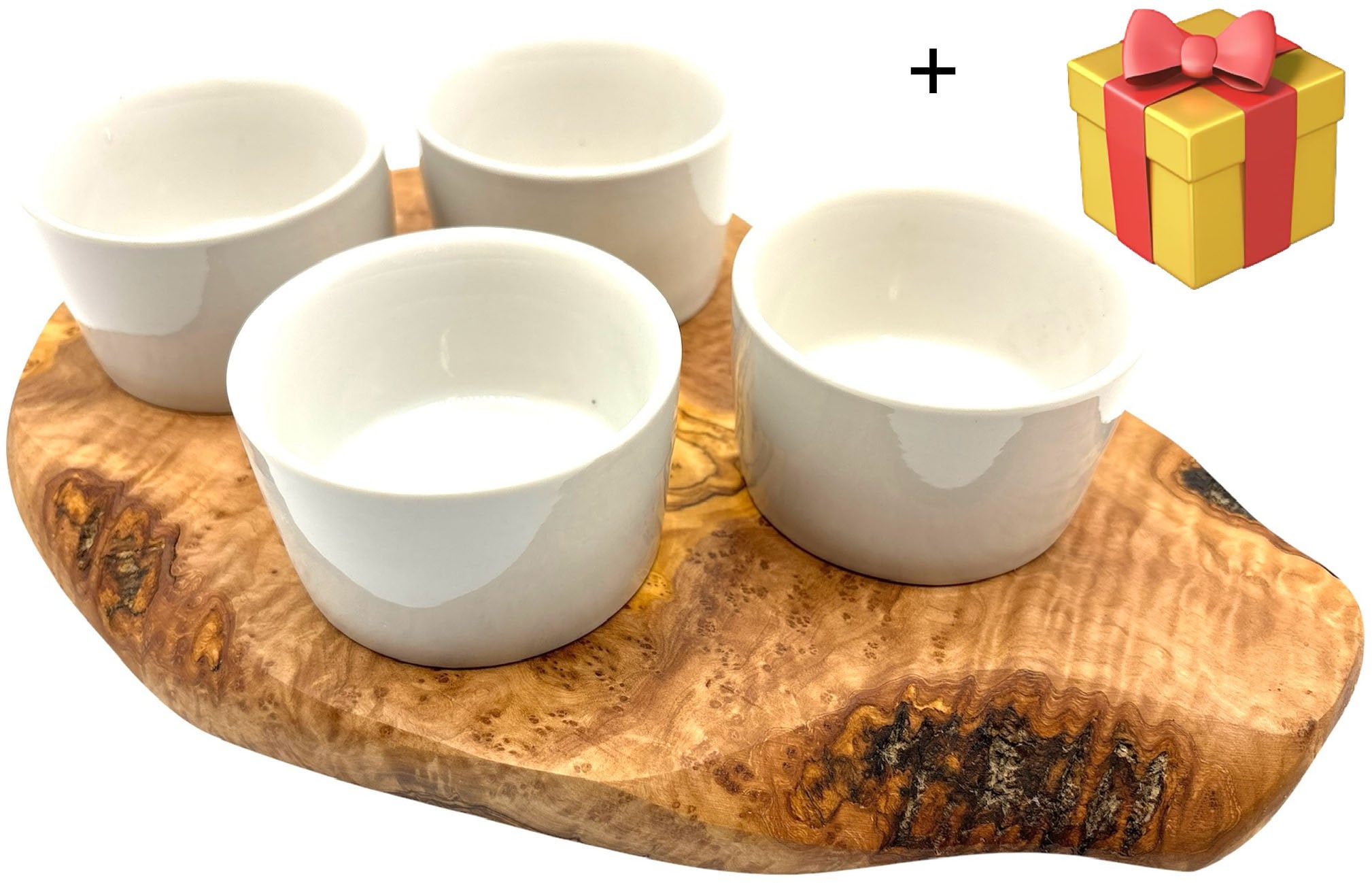 Olivenholz-erleben Servierbrett "Brett rustikal, Olivenholz 30-34 cm inkl. günstig online kaufen