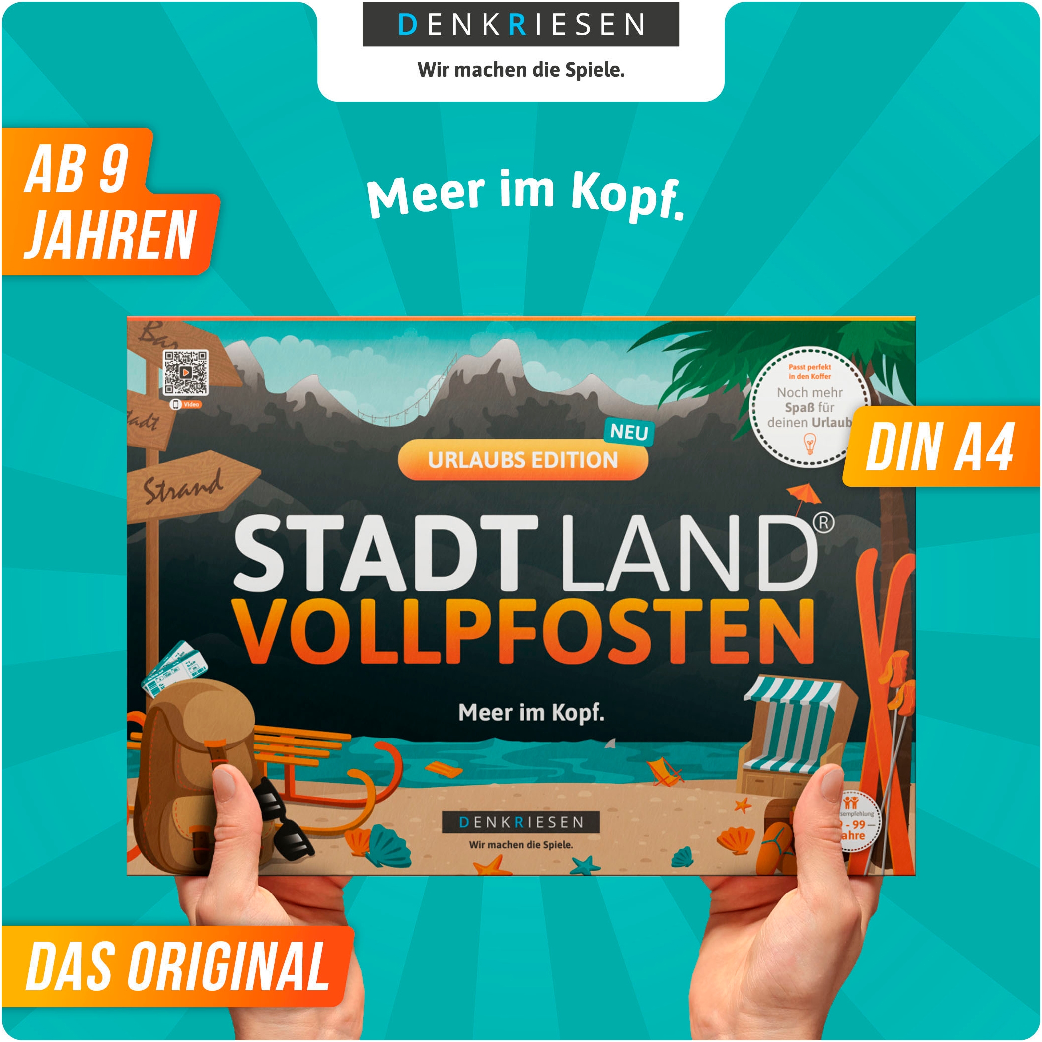 Denkriesen Spiel »Stadt Land Vollpfosten® Urlaubs Edition "Meer im Kopf."« Spielblock; Made in Germany