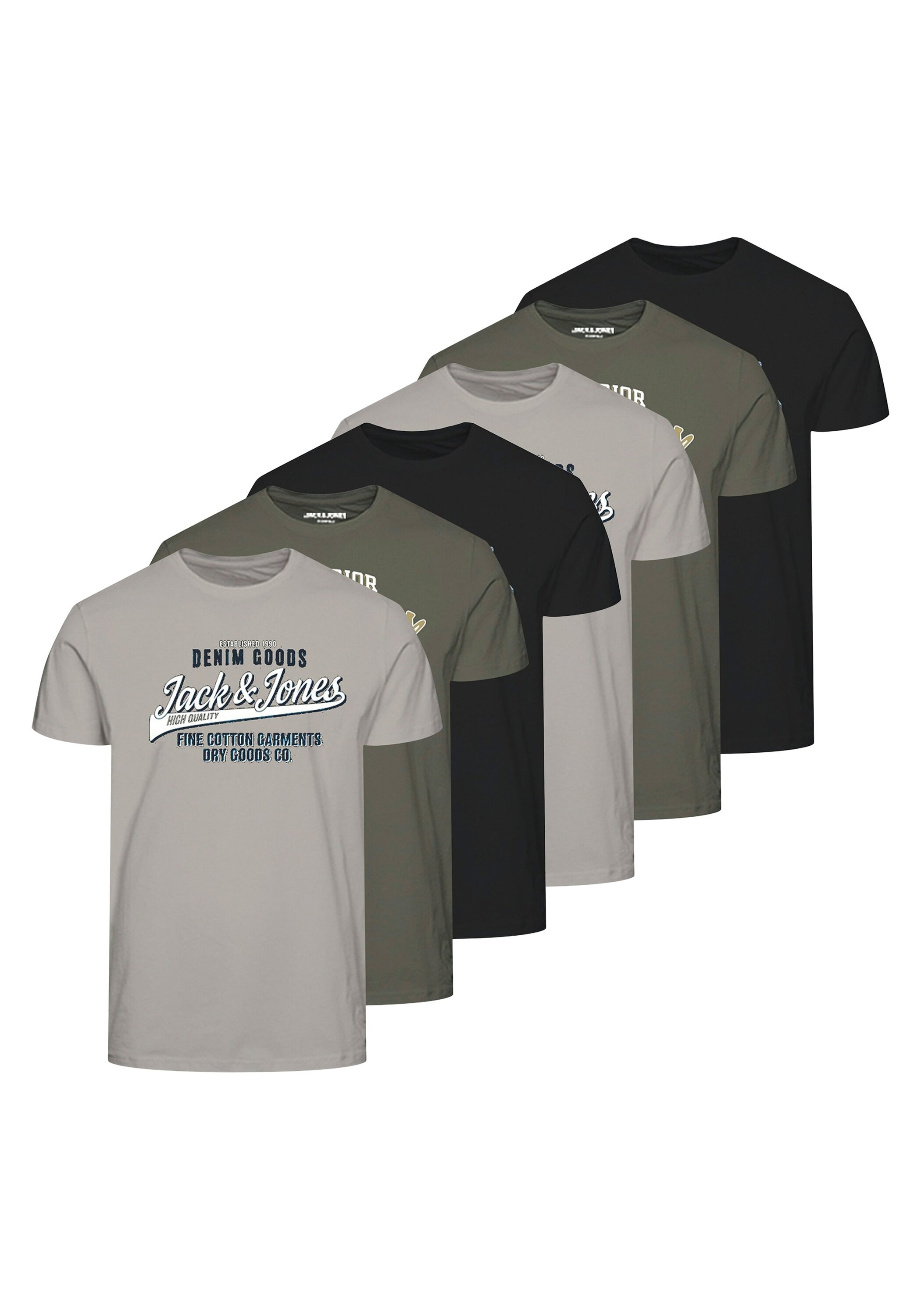 Jack & Jones T-Shirt "T-Shirt JJETHAN TEE CREW NECK 3PK 6er Pack" günstig online kaufen