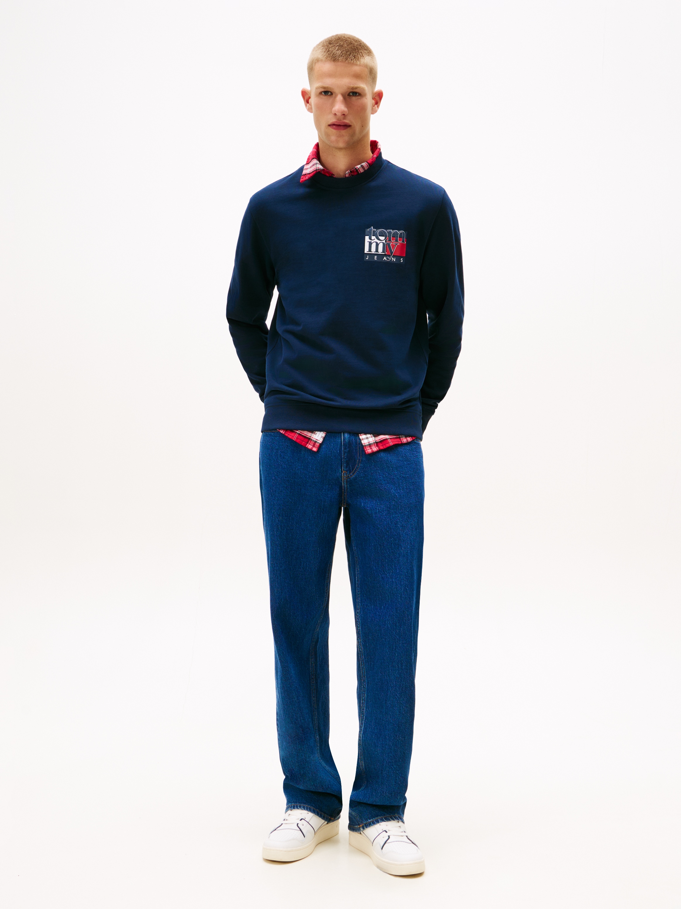 Tommy Jeans Sweatshirt »TJM RWB FLAG«, Rundhals, regular fit, Print, Rippbündchen