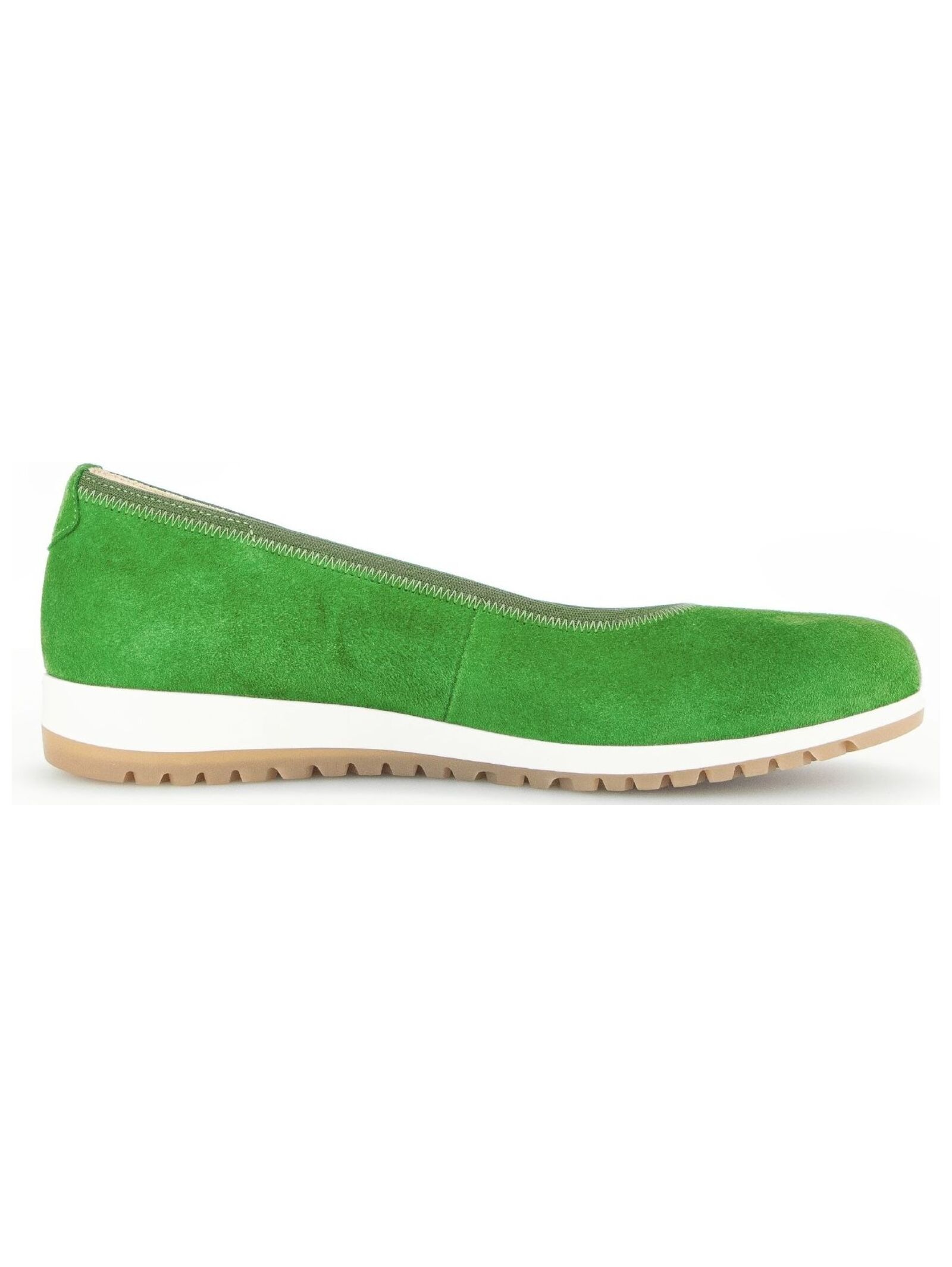Ballerina GABOR COMFORT "Gabor Comfort Ballerinas Veloursleder", Damen, Gr. 37,5, grün, Veloursleder, Schuhe Ballerina 3