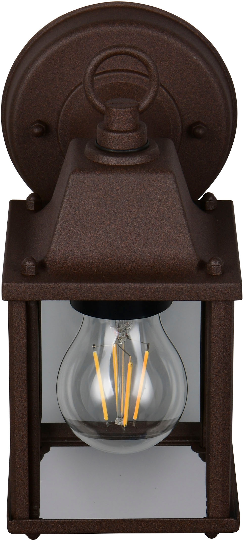 TRIO Leuchten Außen-Wandleuchte »MIRANDE, Hauswand Leuchte Laterne mit Glasschirm, exkl 1x E27 max 40W«, 1 flammig, Leuchtmittel E27 | Leuchtmittel wechselbar, IP23, Outdoor Wandlampe für wechselbare Leuchtmittel Höhe 23cm