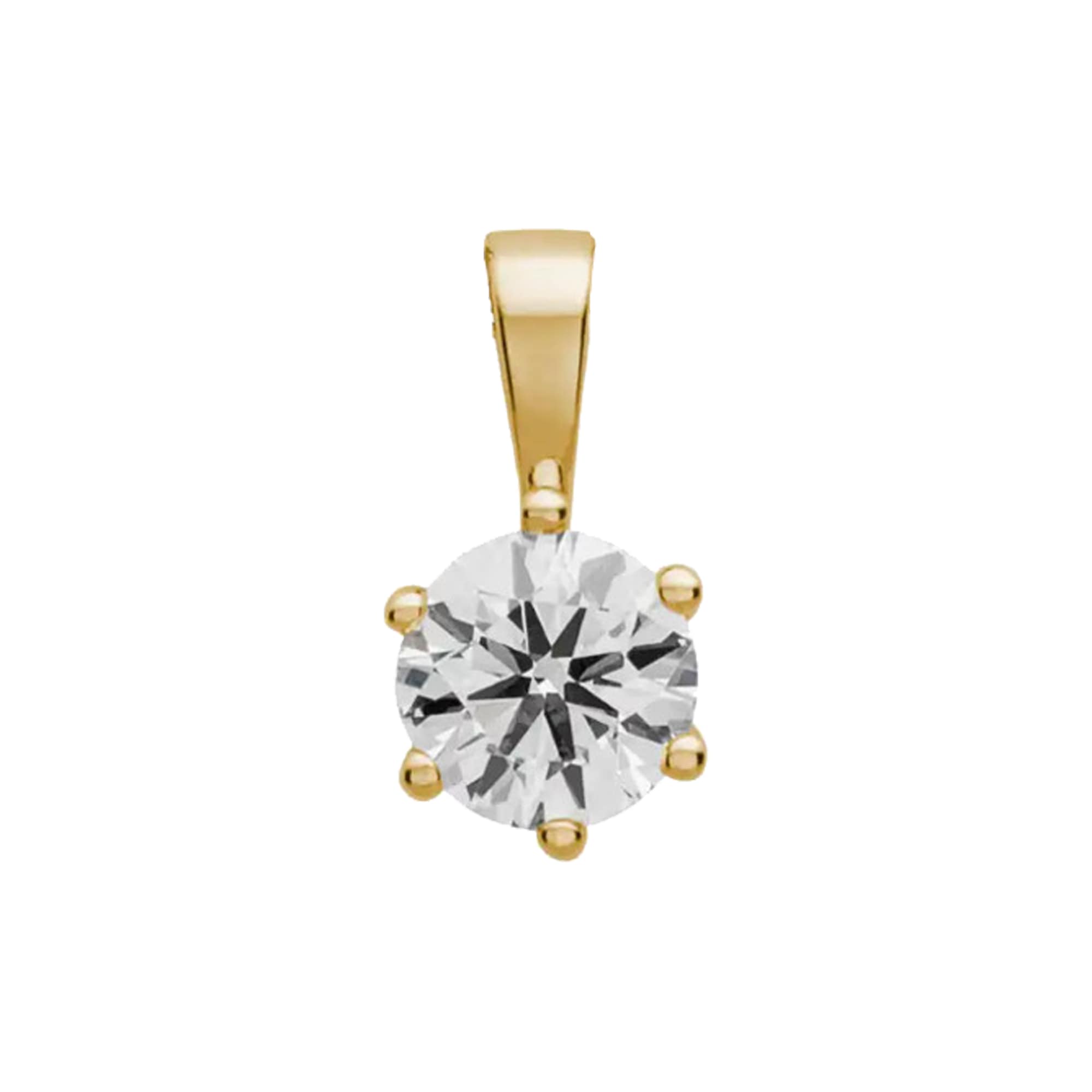 LYOMI Kette mit Anhänger »585/- Gelbgold 1 synth. Diam. 0,75 ct.«