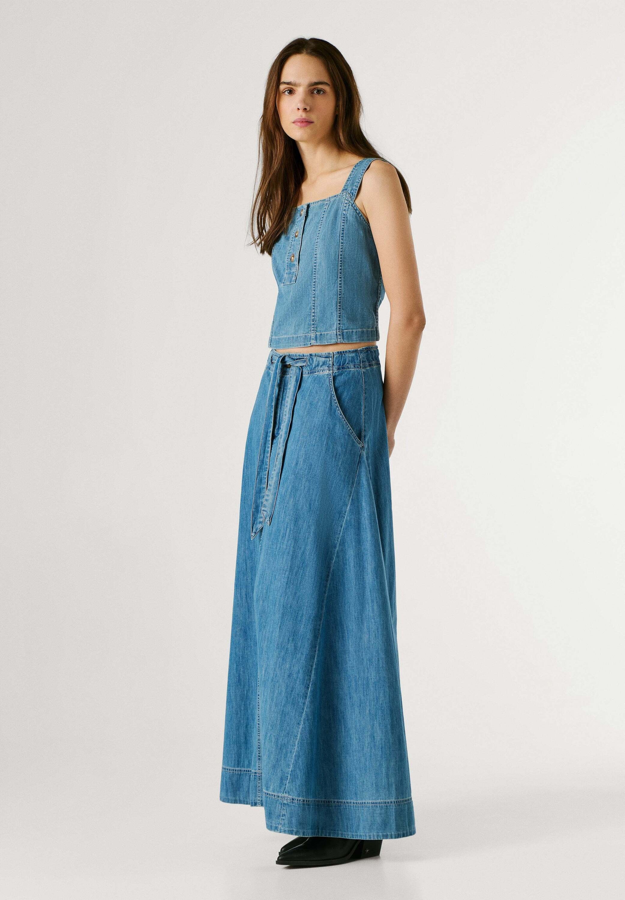 Pepe Jeans A-Linien-Rock »Rock MAXI SKIRT UHW BELT«