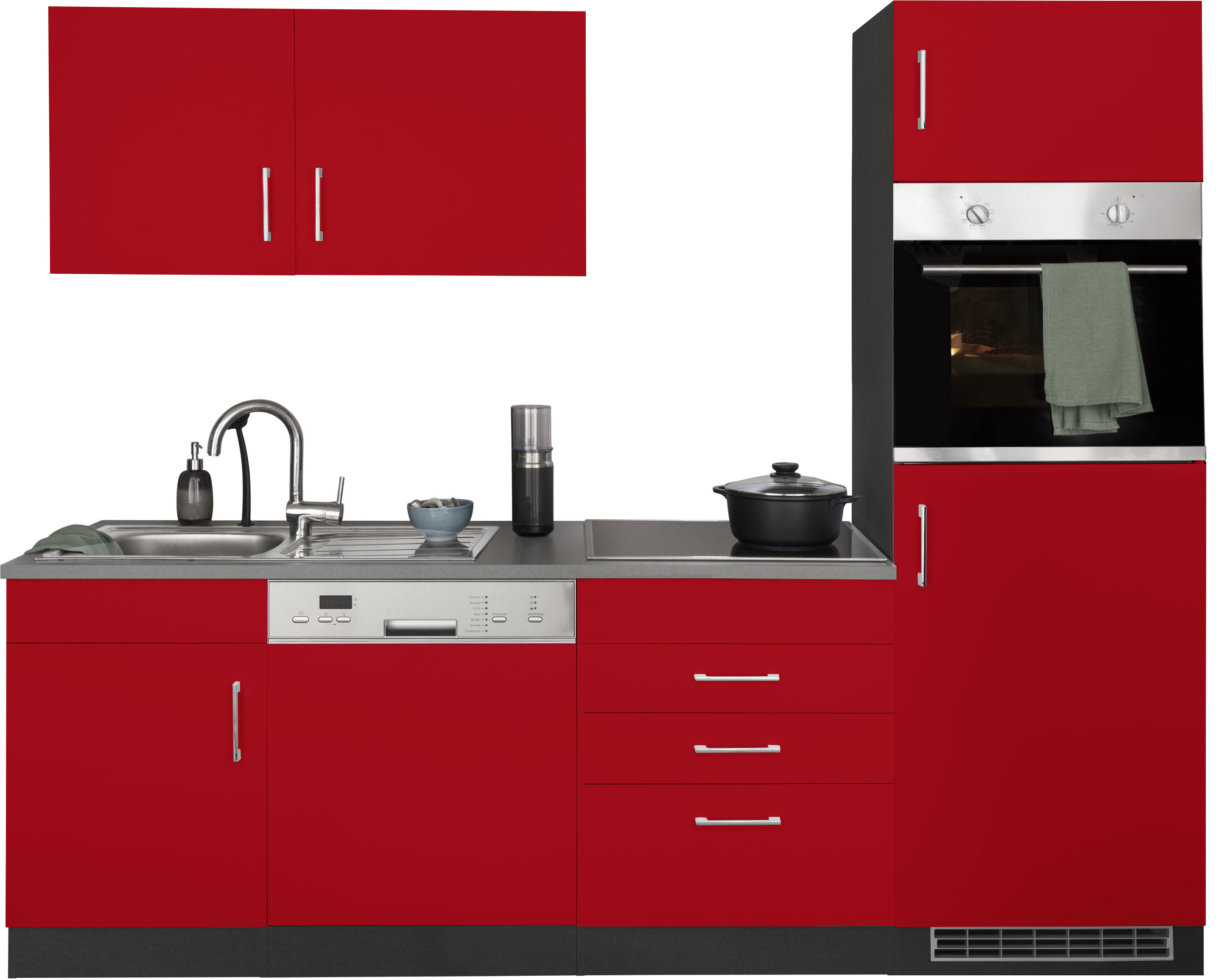 KOCHSTATION Küchenzeile "KS-Paris" Breite 230 cm, wahlweise mit E-Geräten und Induktion