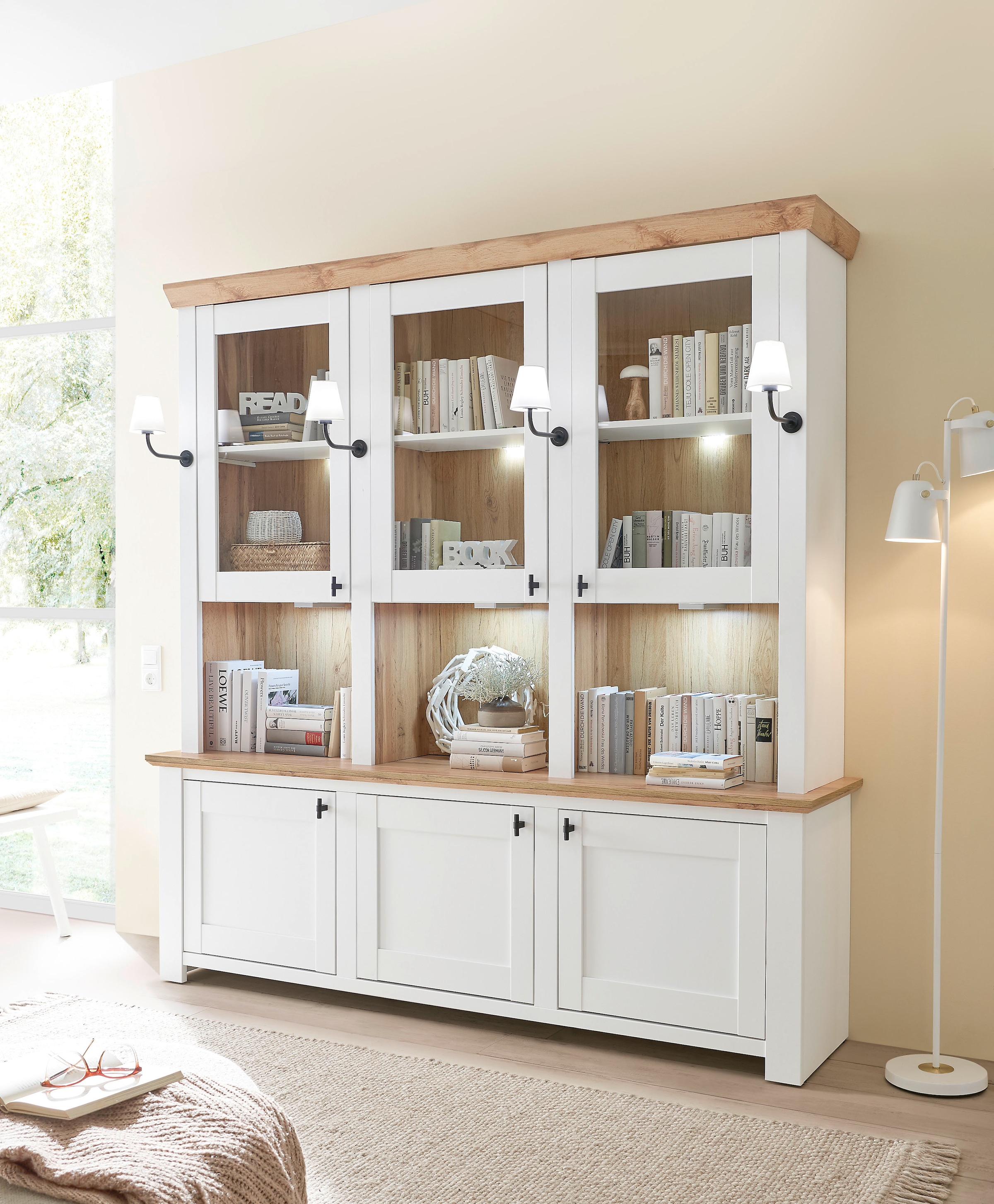 Home affaire Buffet "Bristol, Bücherschrank im Landhausstil, moderner Hochs günstig online kaufen