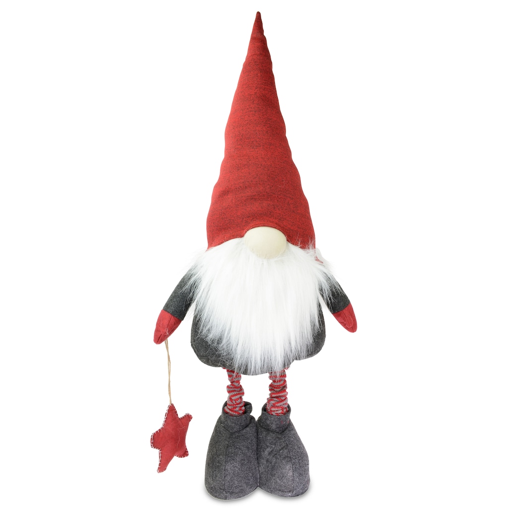 RIFFELMACHER & WEINBERGER Weihnachtsfigur »Wichtel mit Bart und Ausziehbeinen, Weihnachtsdeko rot«