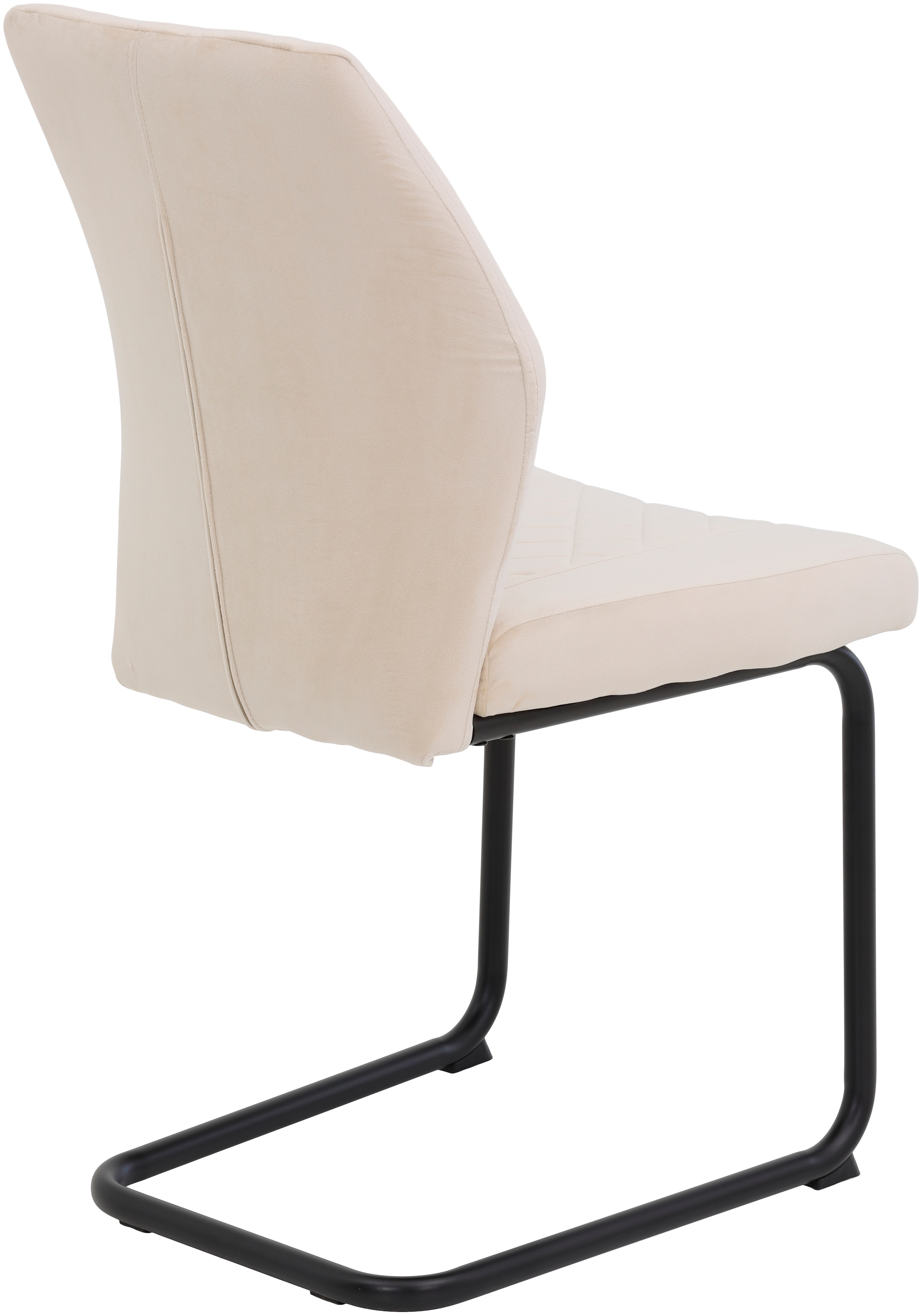 HELA Freischwinger »Freischwinger DALLAS 140kg belastbar, mit Rautensteppung«, (Set), 4 St., Samtvelours VELVET, Esszimmerstuhl, Rücken und Sitz ergonomisch gepolstert