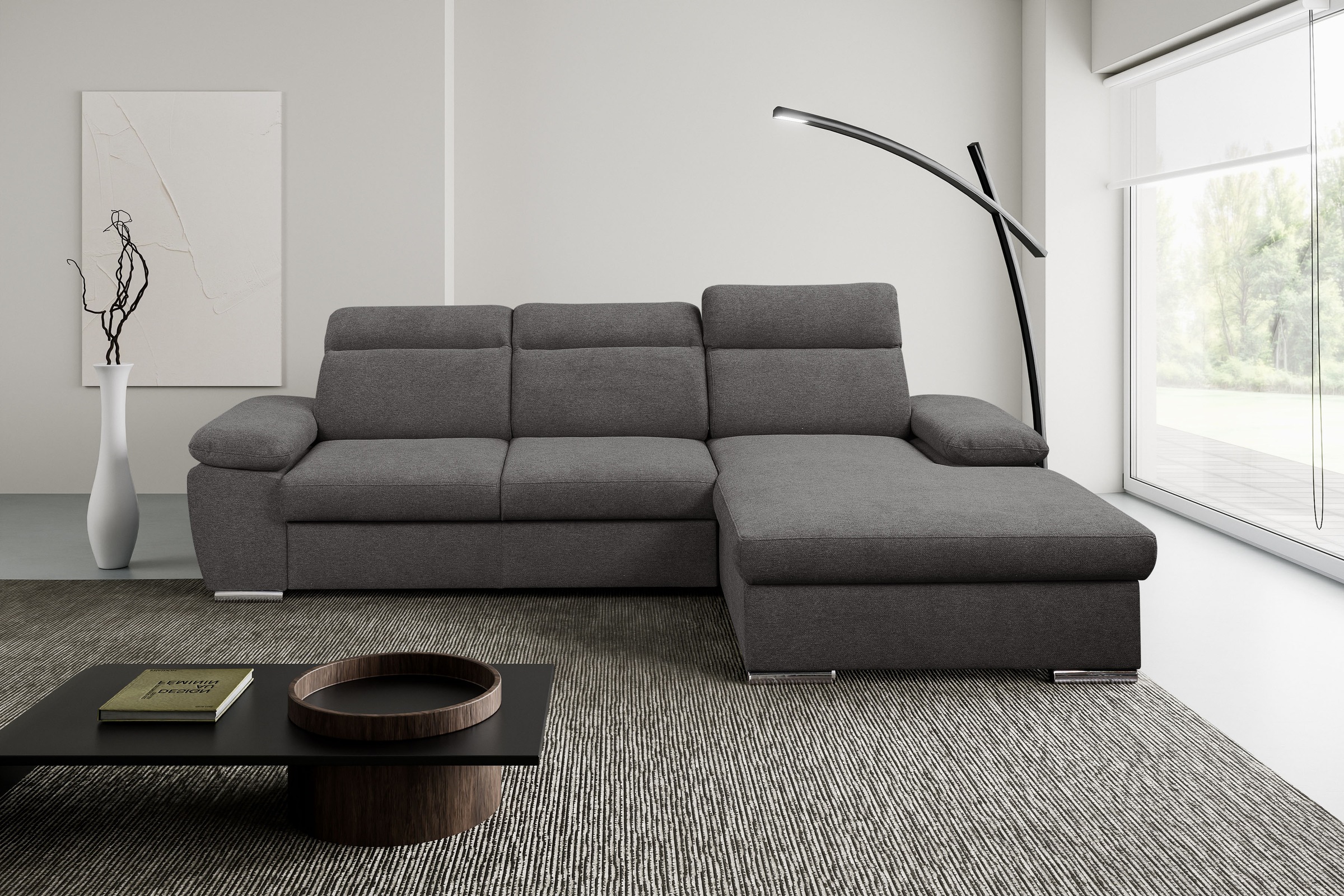 WERK2 Ecksofa "Palma modernes Schlafsofa mit Bettkasten, L-Form, B/T 282/18 günstig online kaufen