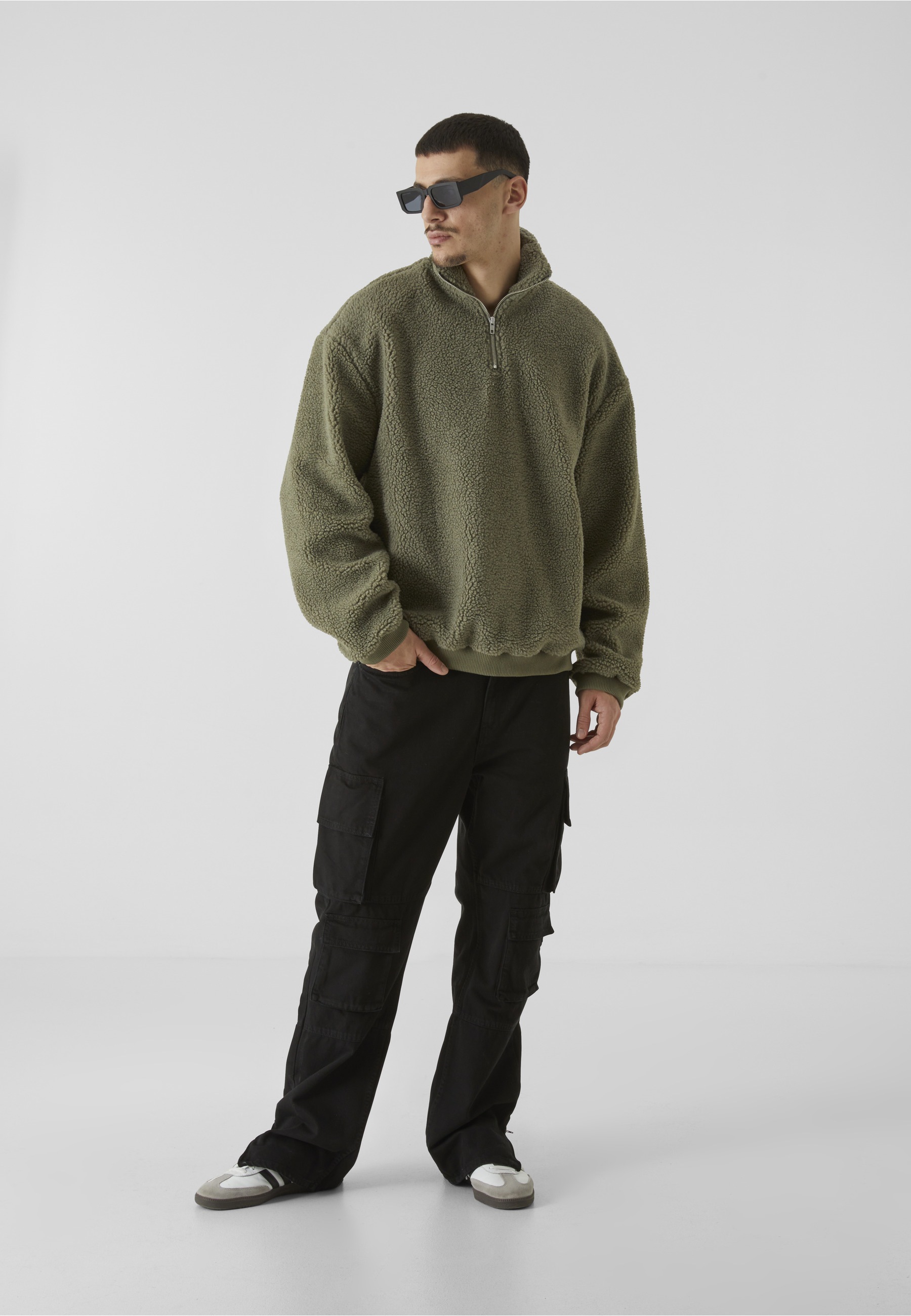 URBAN CLASSICS Kapuzensweatshirt »Urban Classics Oversized Teddy Troyer«, 1 Stk.
