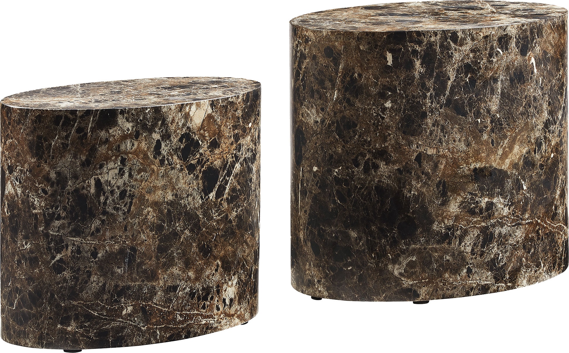 SalesFever Couchtisch "Almeria" 2er-Set, oval, in Marmoroptik foliert günstig online kaufen