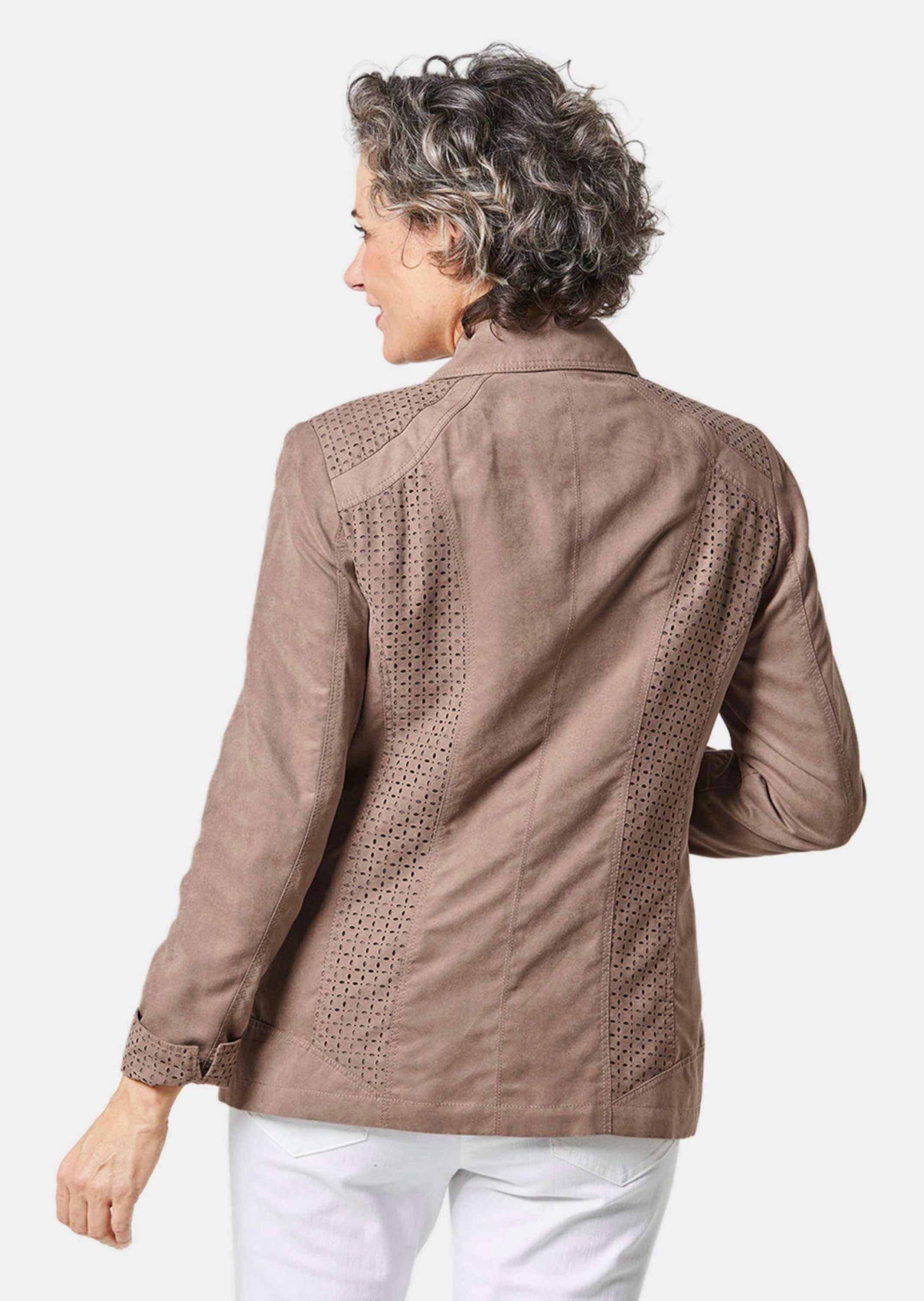 GOLDNER Jackenblazer »Blazer in Velourslederoptik Velourslederimitat-Blazer mit Perforierung«