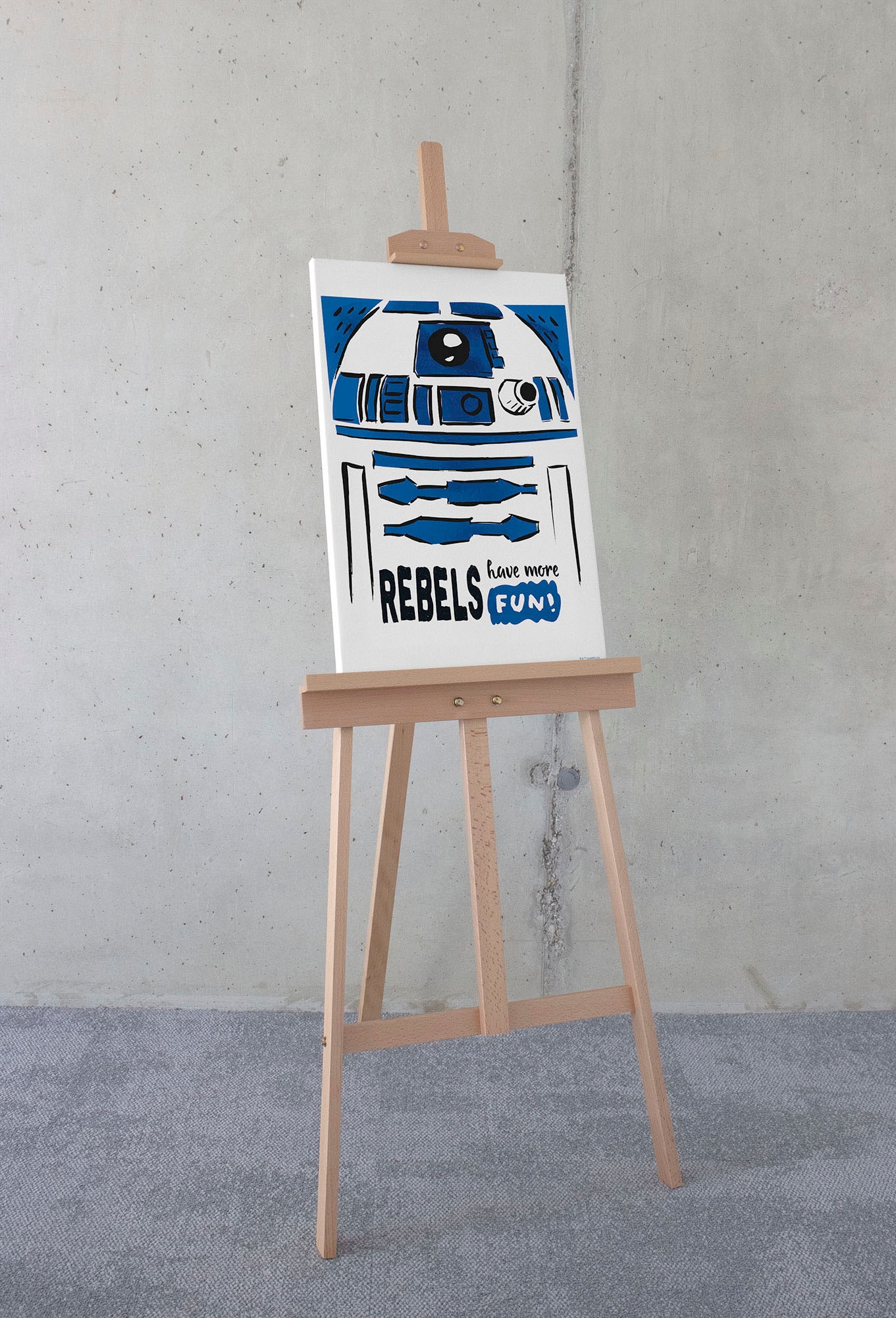 Leinwandbild »Keilrahmenbild - Star Wars R2D2 More Fun - Größe 40 x 60 cm«, Disney, (1...