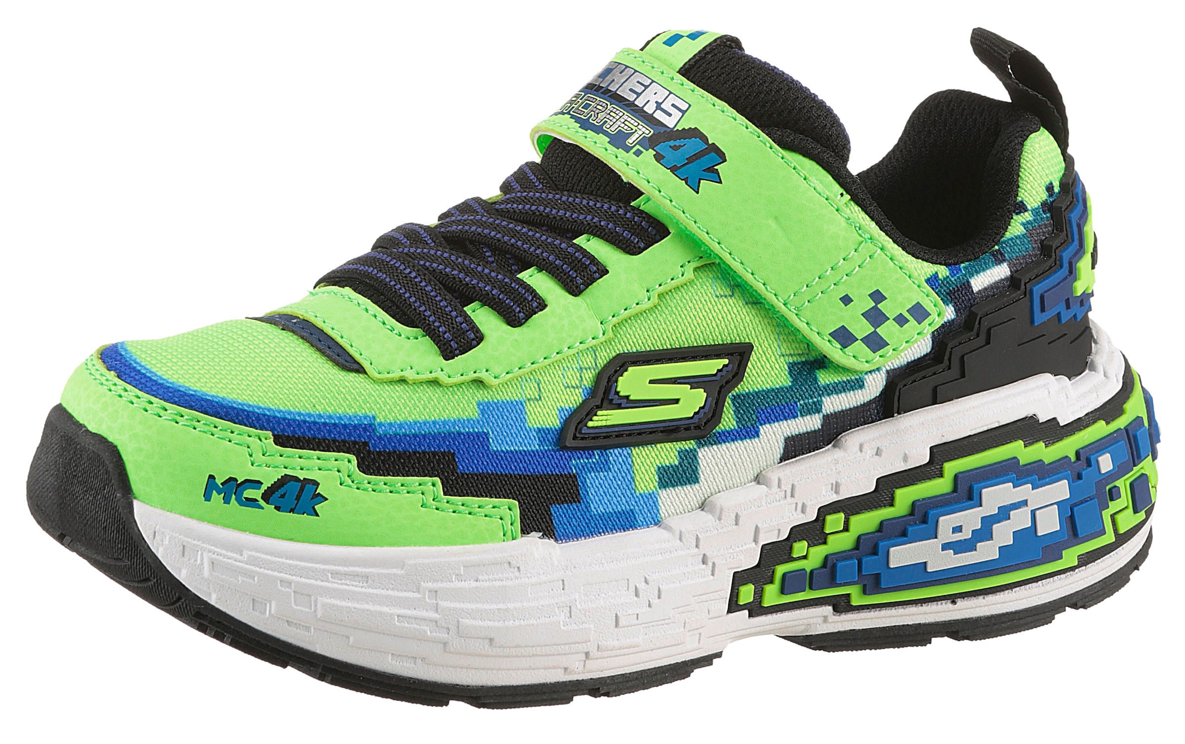 Skechers Sneaker »MEGA-CRAFT 4K«, Klettschuh im coolen Pixel-Look, Größenschablone zum Download