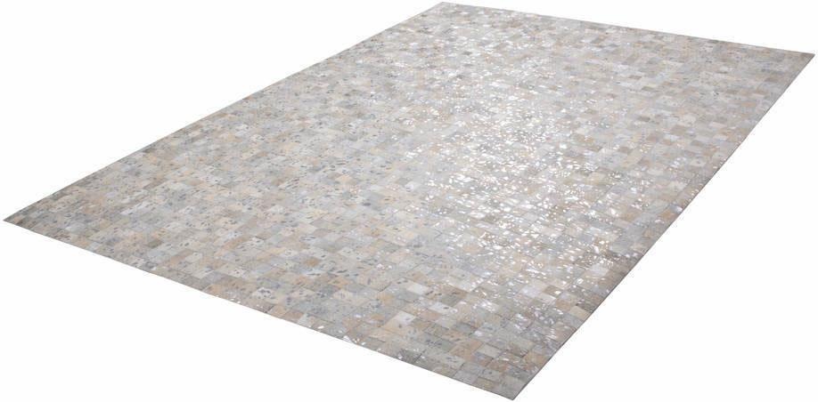 Kayoom Lederteppich »Rocket 110 - Fellteppich«, rechteckig, 8 mm Höhe, Patchwork - echtes Leder, Einzel Unikate, Metallische Applikationen