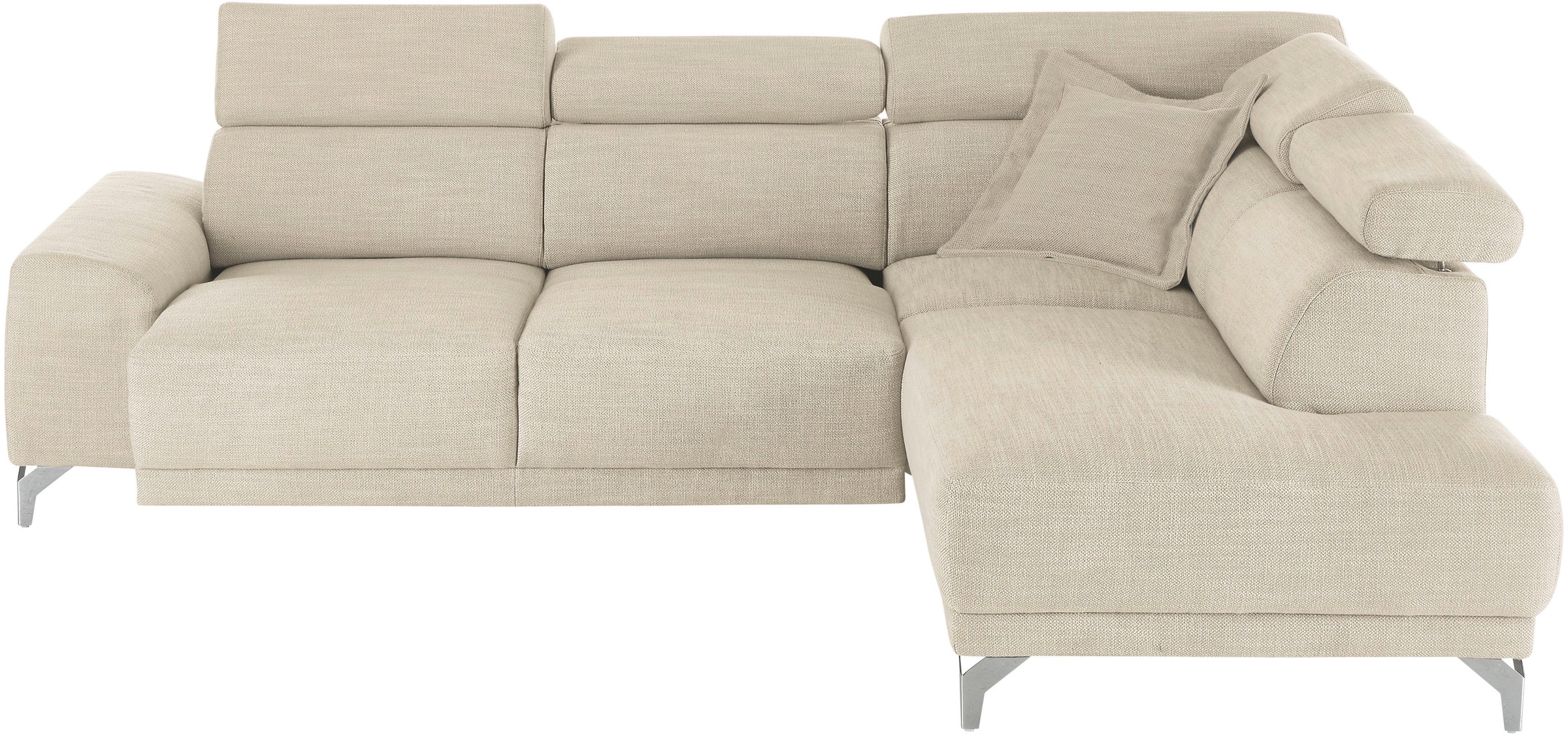 3C Candy Ecksofa »Greve Sofa immer mit manuelle Kopfteilverstellungen, modern, elegant«, wahlweise motorischer Sitzvorzug, bequem und zeitlos, L-Form