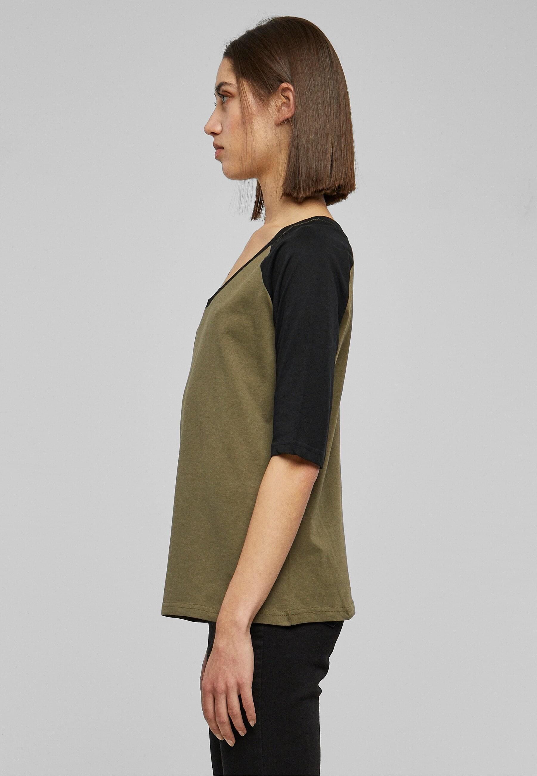 URBAN CLASSICS Kurzarmshirt »Urban Classics Damen Ladies 3/4 Contrast Raglan Tee«, (1 tlg.)