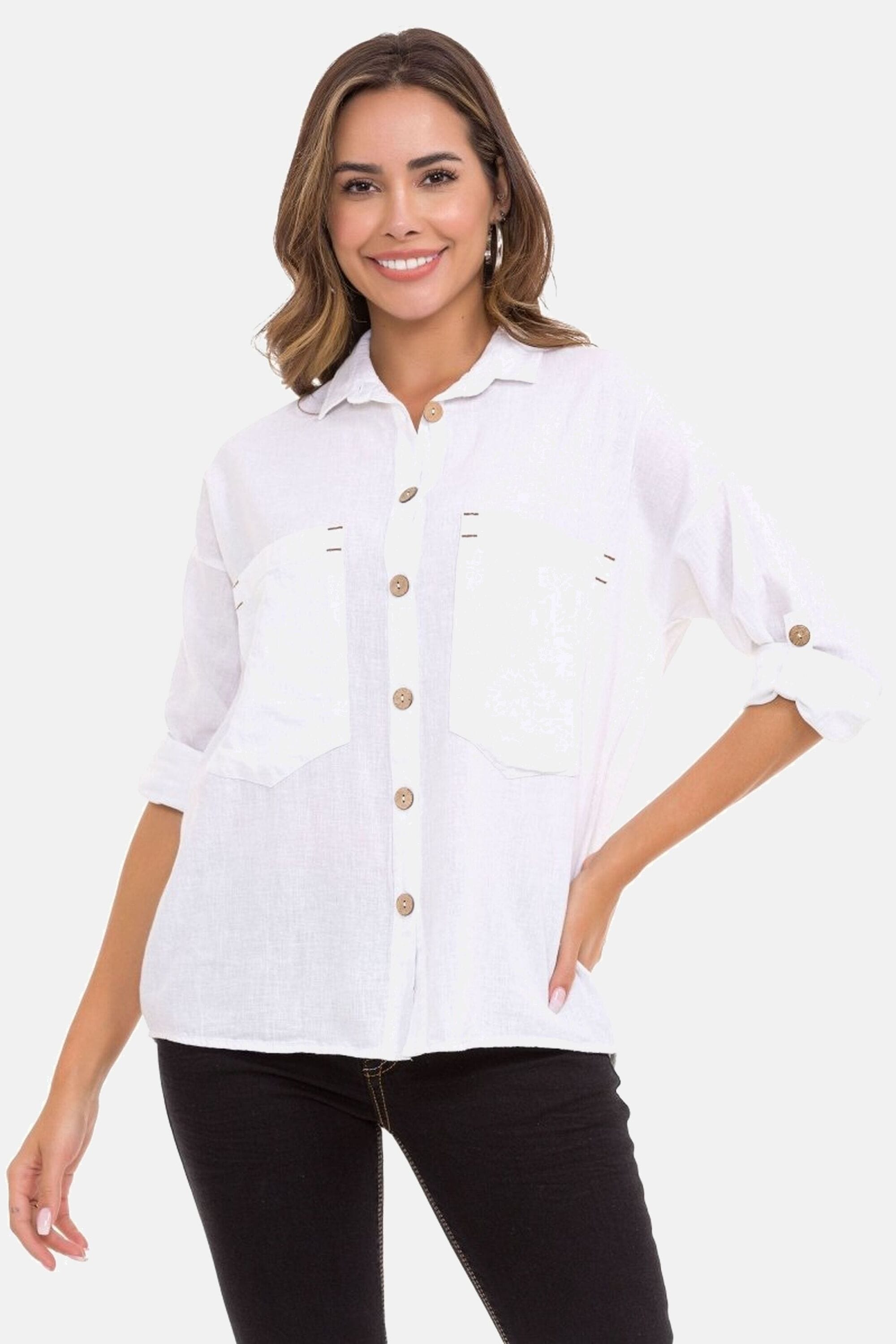 Cipo & Baxx Hemdbluse "Hemdbluse", 1 Stk. mit Kontrastnähten, WH132 günstig online kaufen