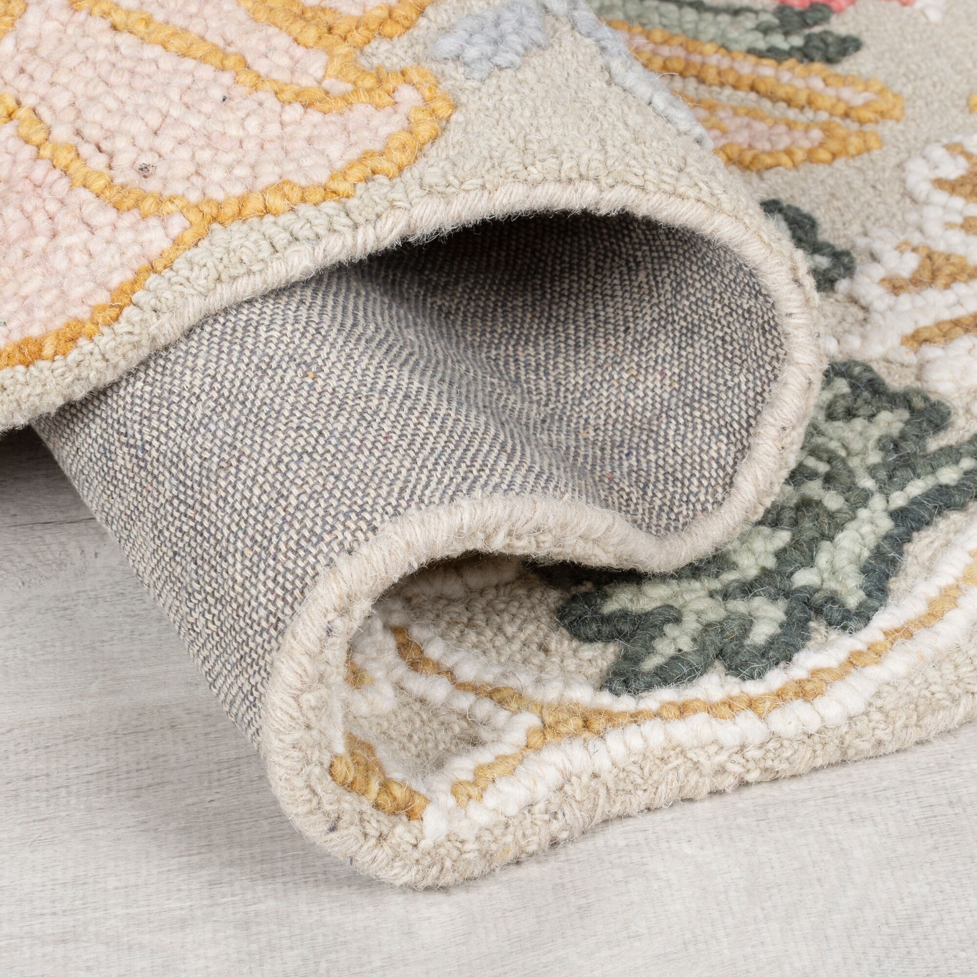 FLAIR RUGS Wollteppich »Daphne Floral«, rechteckig, 10 mm Höhe, Floraler Wollteppich