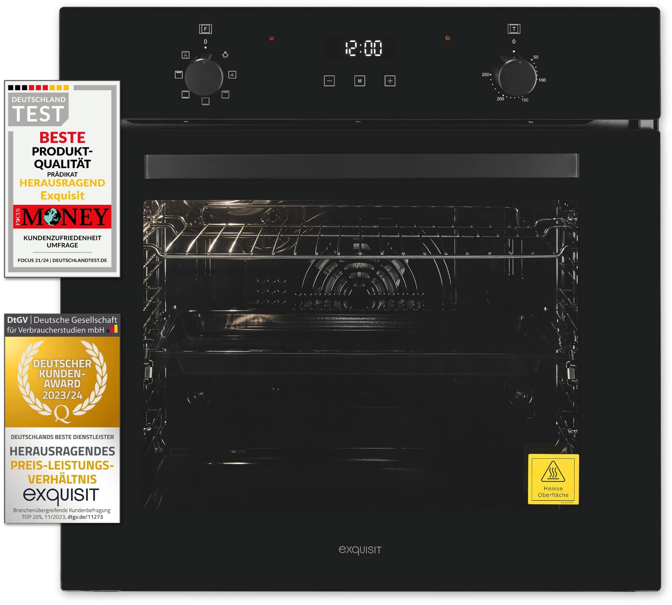 exquisit Einbaubackofen "EBE278-U-020 schwarz" mit Teleskopauszug nachrüstb günstig online kaufen